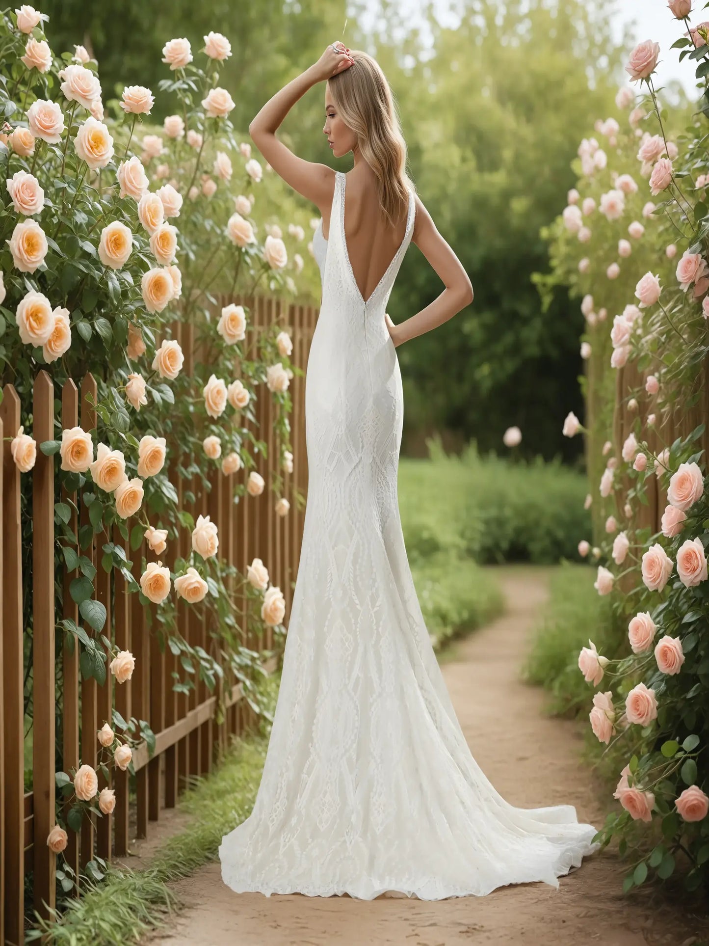 Marisse Scoop Neck Mermaid Gown