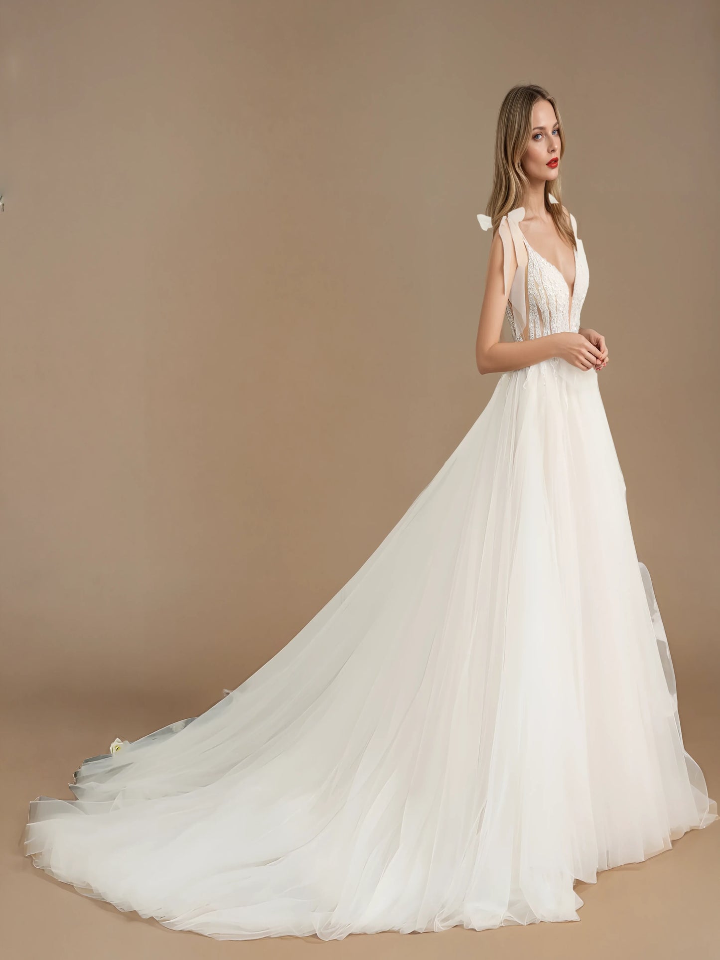 Selene Watteau Lace Gown