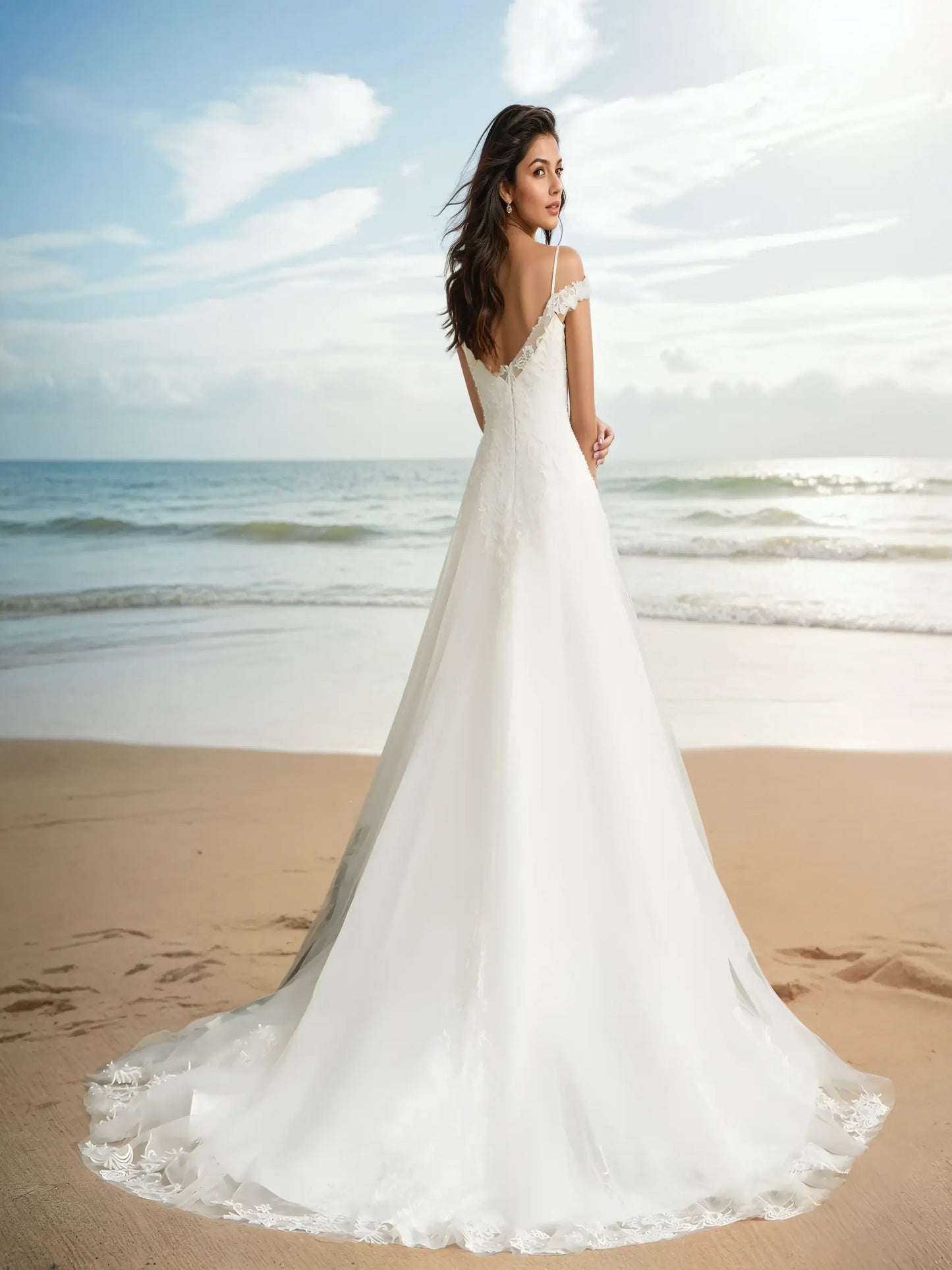 Melisande Cold-Shoulder Gown