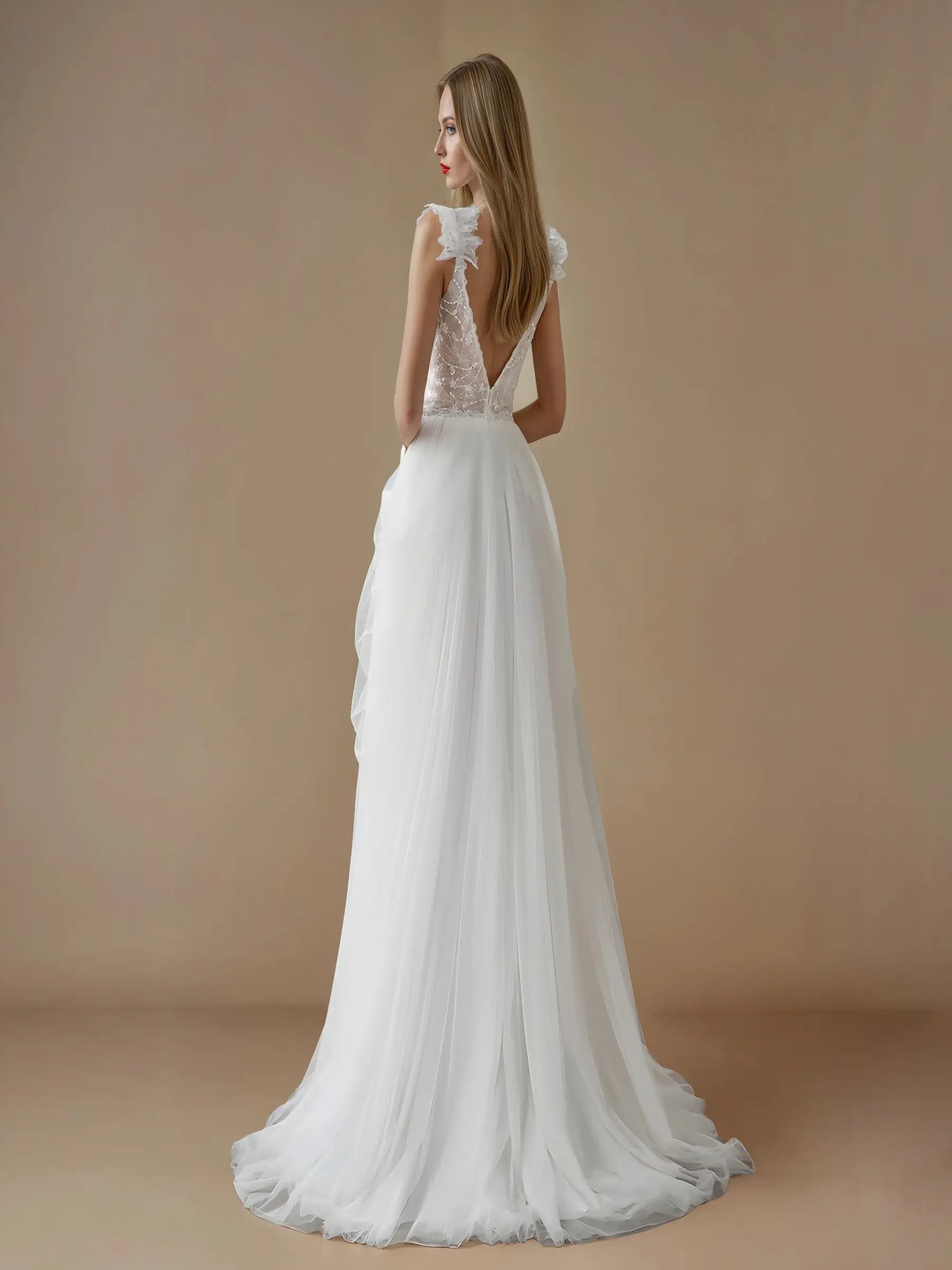 Ismena Puff Sleeve Lace Gown