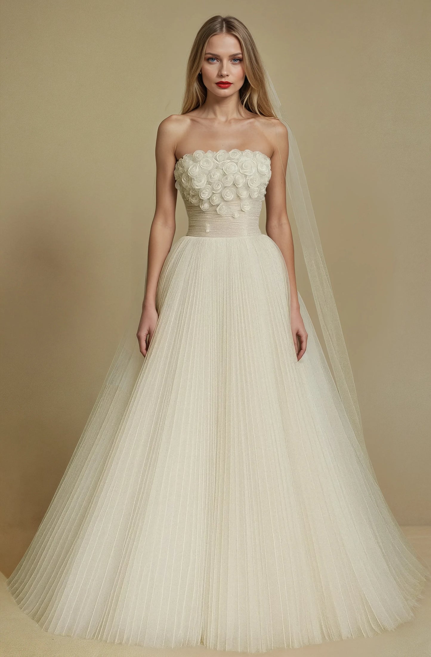 Rose Bloom A-Line Gown