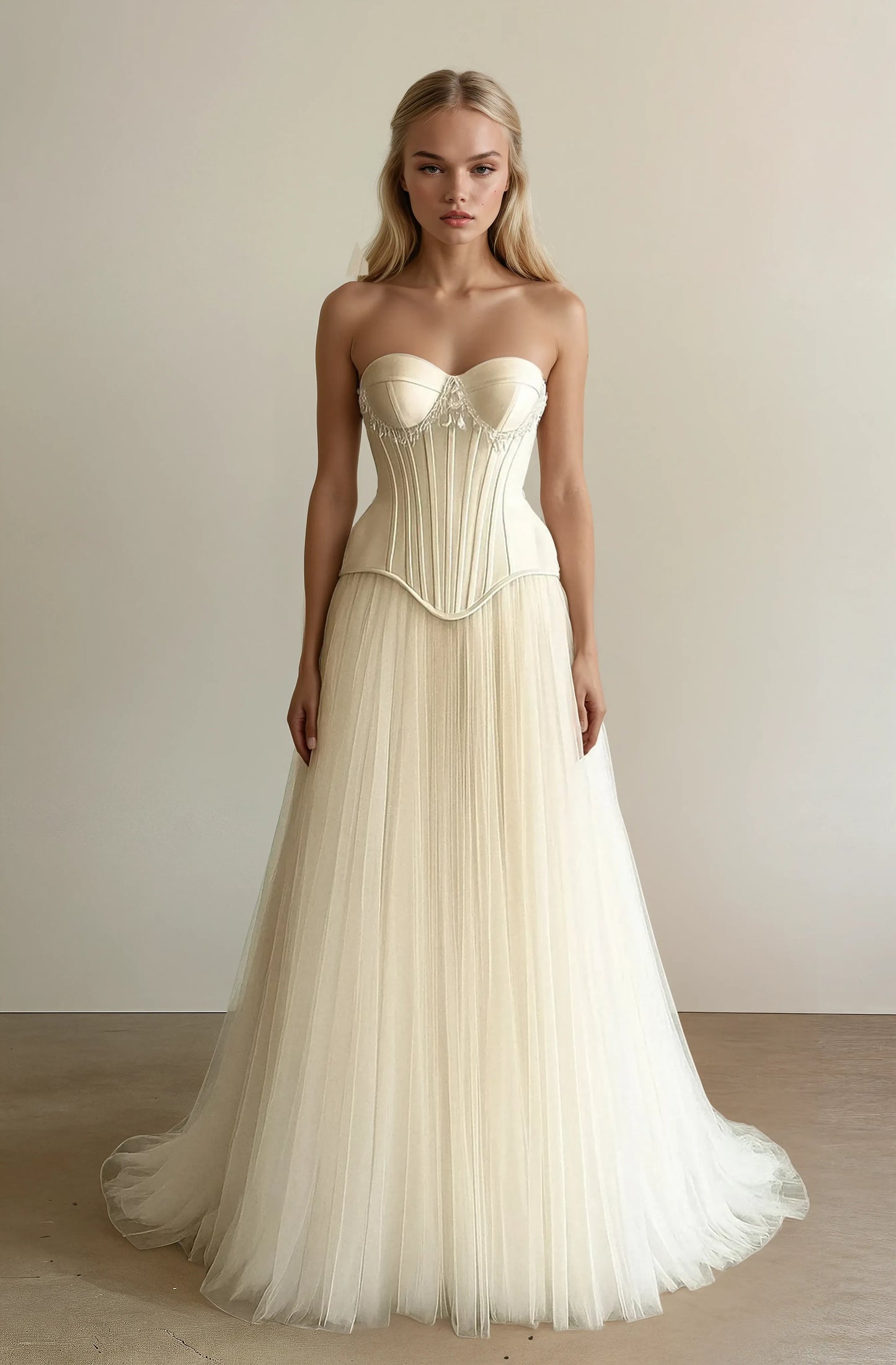 Strapless Corset Tulle A-Line Gown