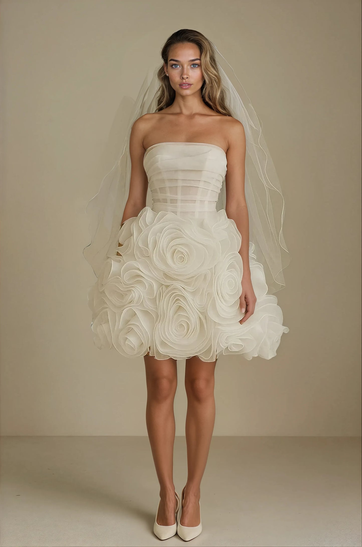 Rosette Bloom Mini Dress