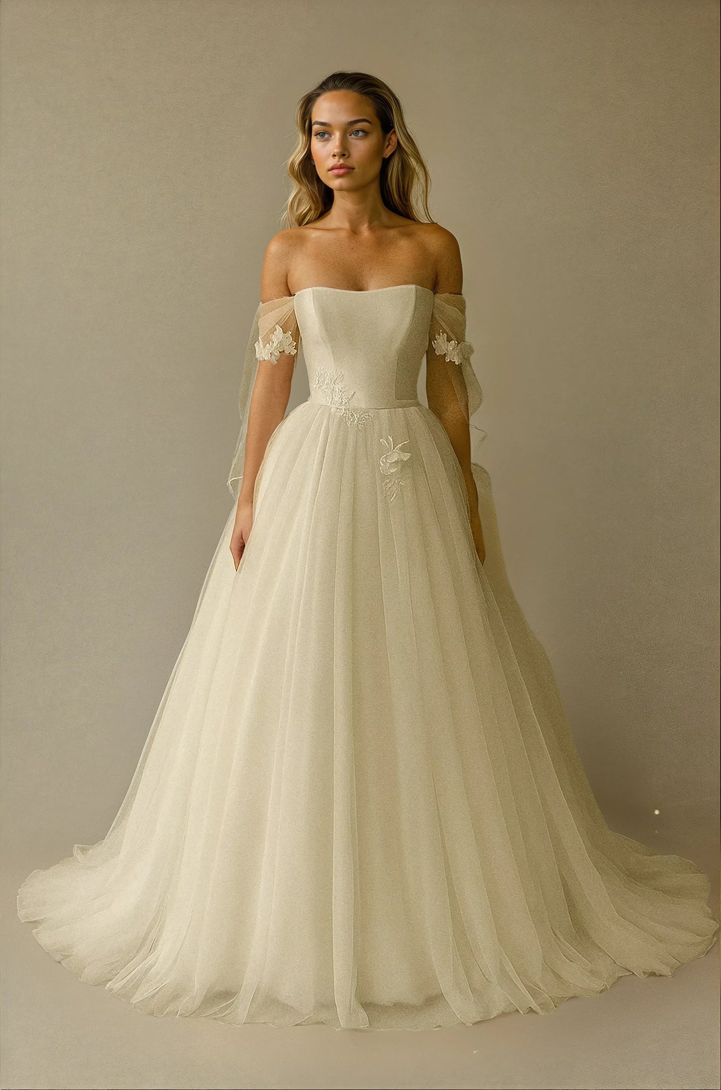 Celestia Off-Shoulder Tulle Ball Gown