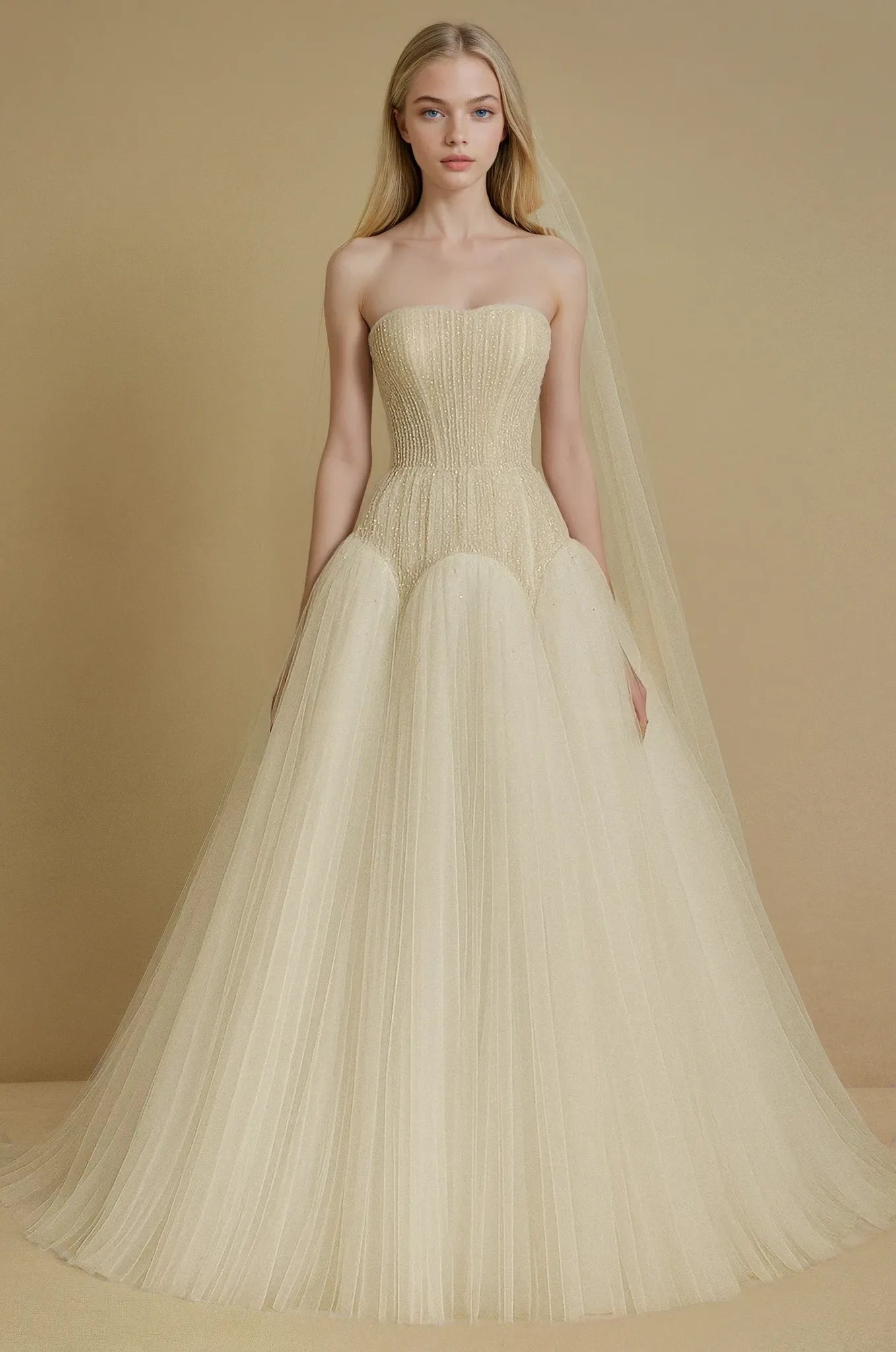 Beaded Corset Tulle Ball Gown