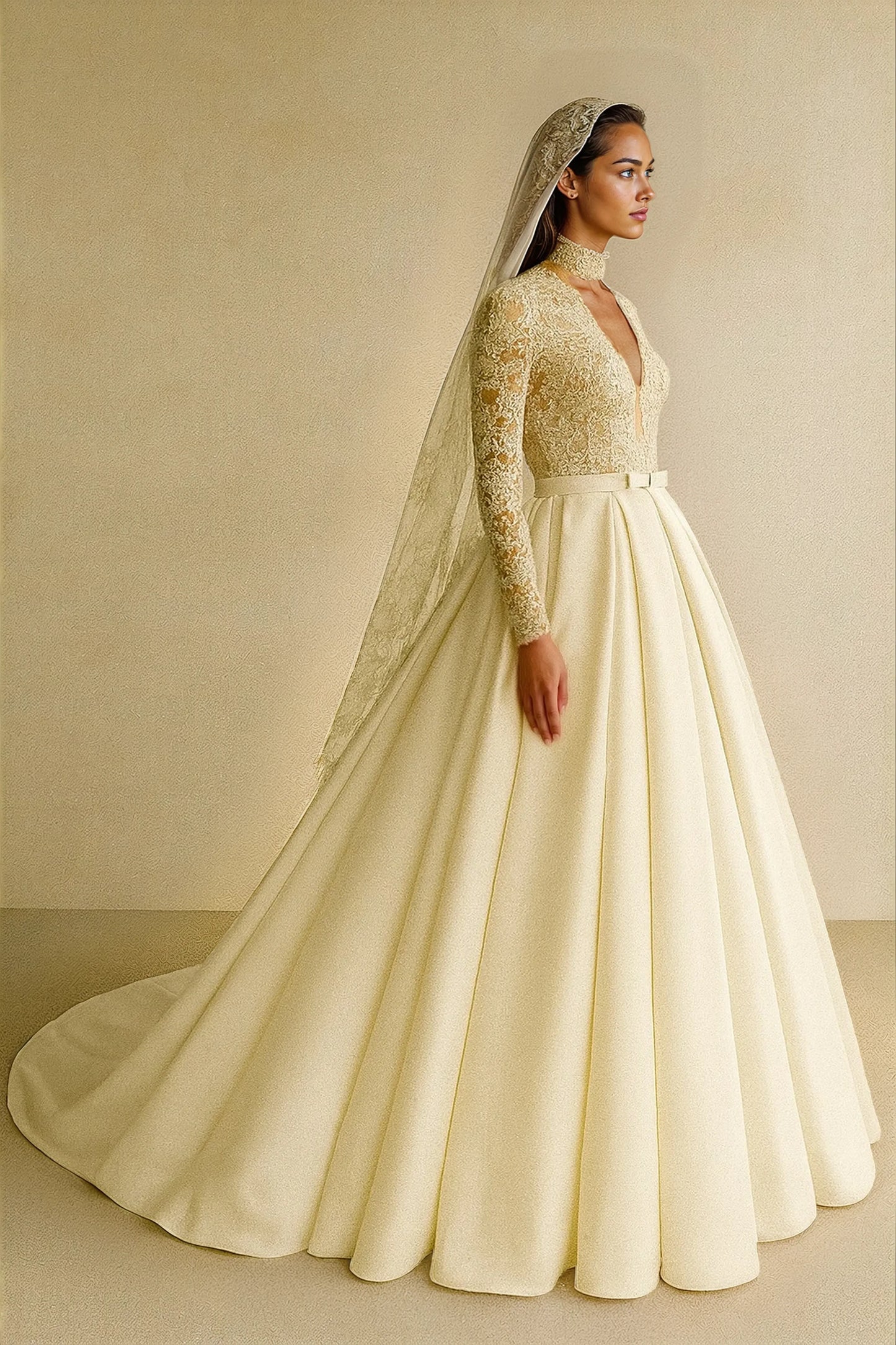 Elysian Lace & Mikado Ball Gown
