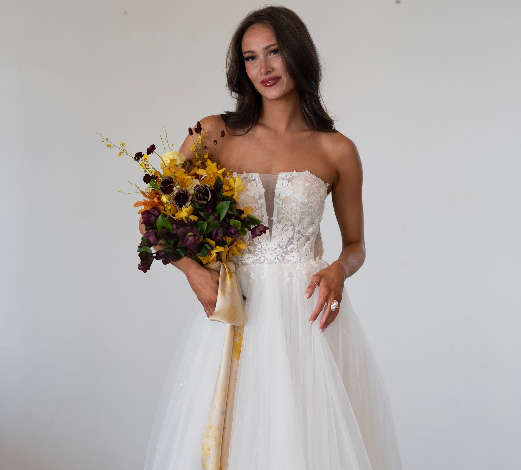 Alair Flare Sleeve Tulle Gown