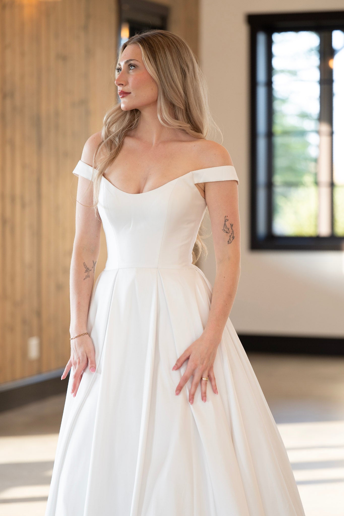 Radiant Off-Shoulder A-Line Gown