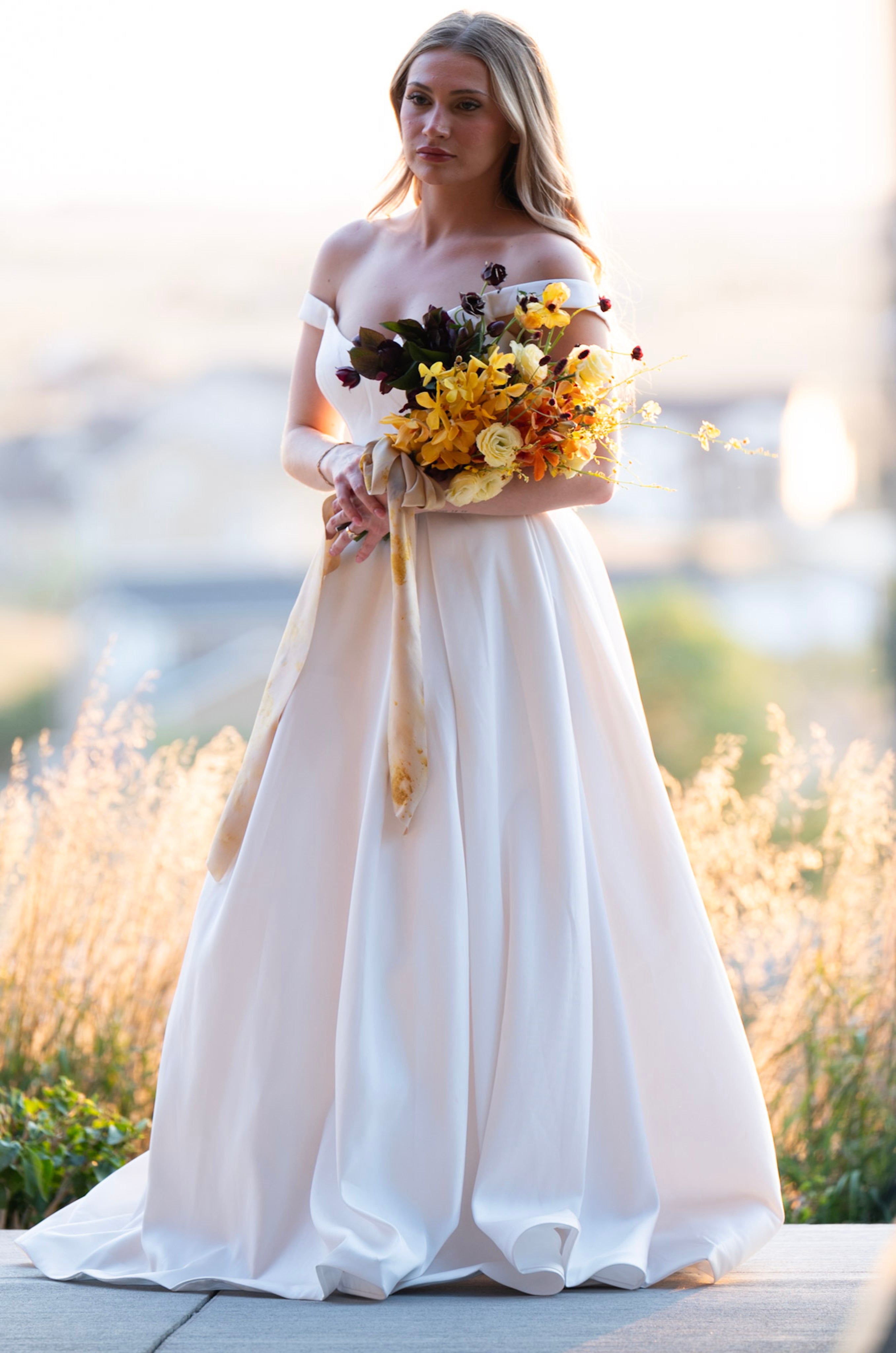 Radiant Off-Shoulder A-Line Gown