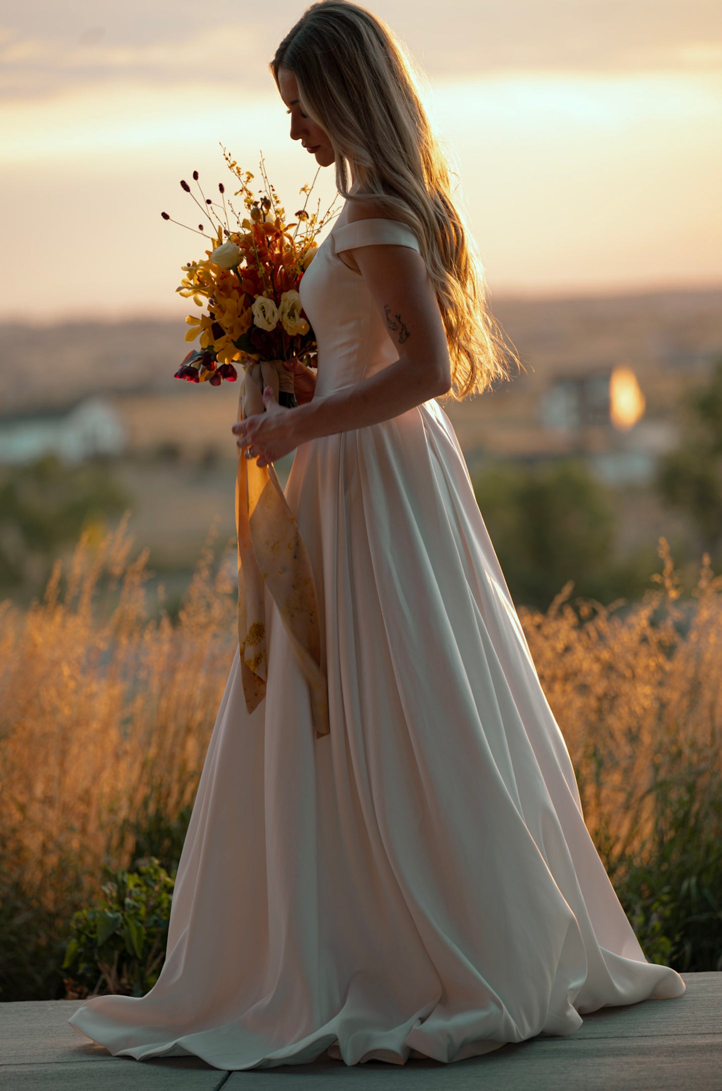 Radiant Off-Shoulder A-Line Gown