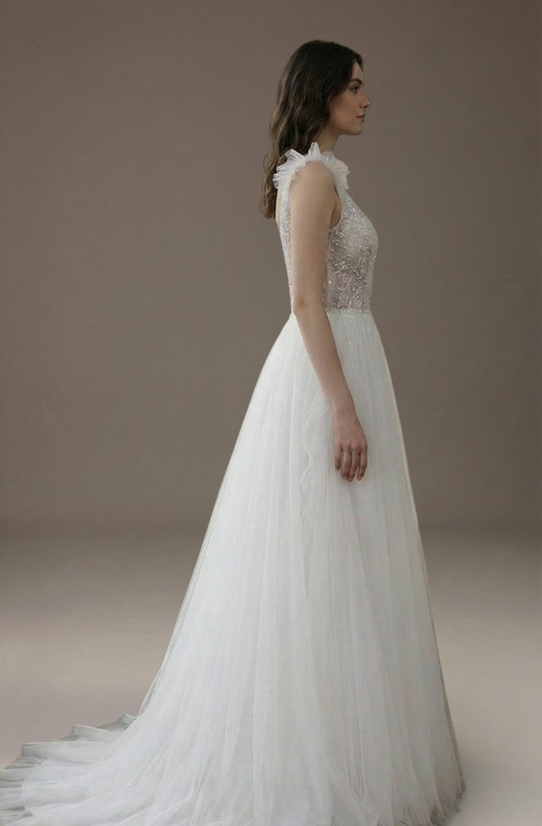 Ismena Puff Sleeve Lace Gown