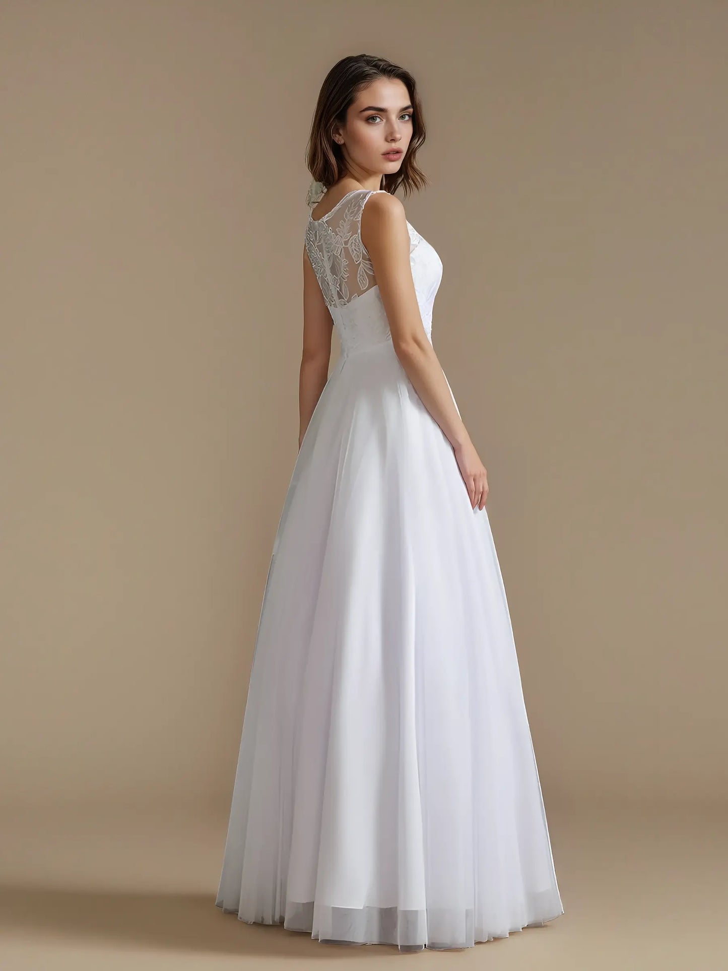 Lace Appliqué Ball Gown Wedding Dress