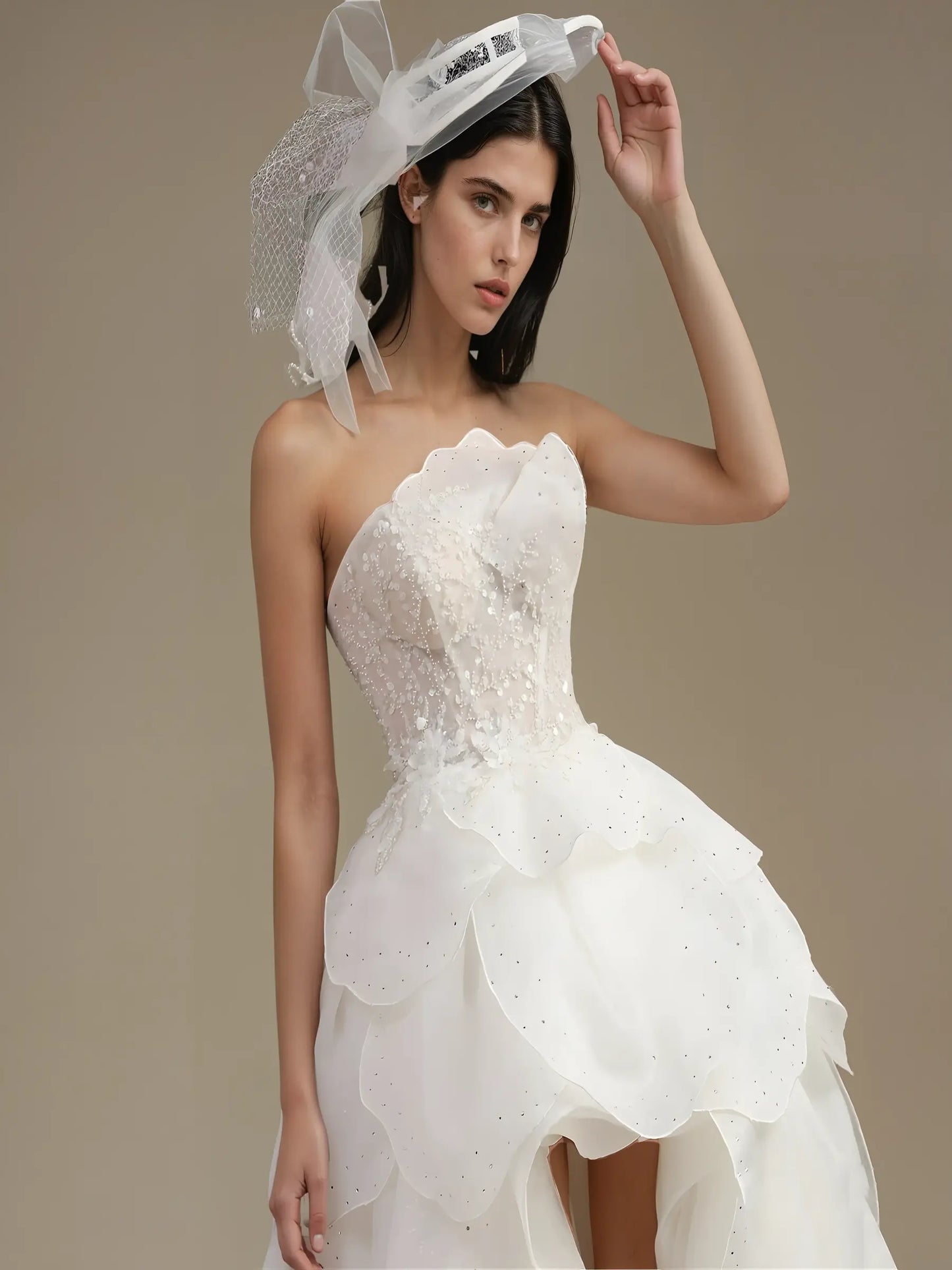 Amara Strapless Lace Gown