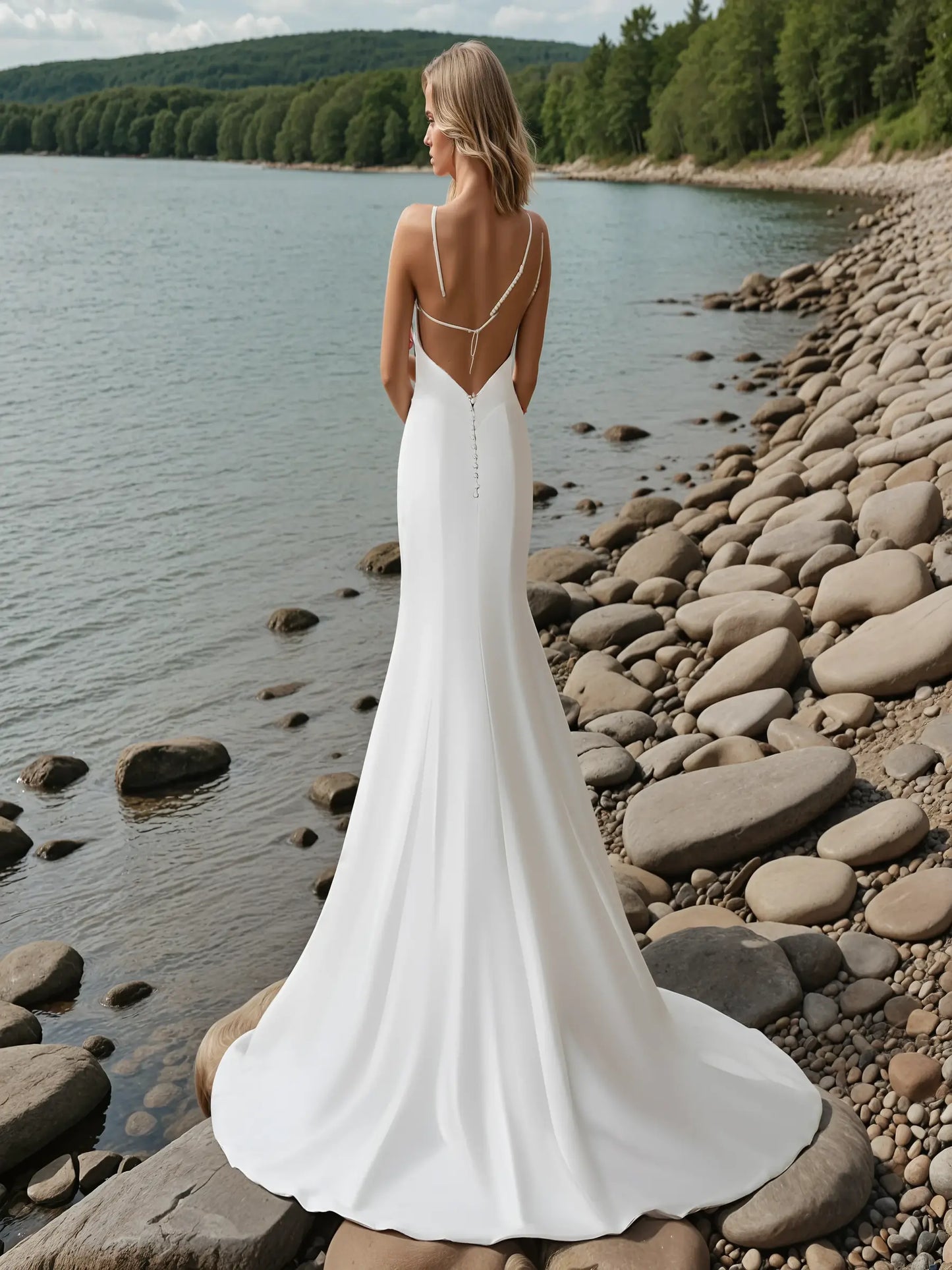 Elara Asymmetric Satin Gown