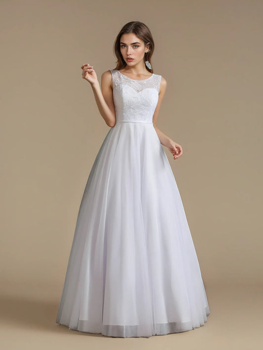 Lace Appliqué Ball Gown Wedding Dress