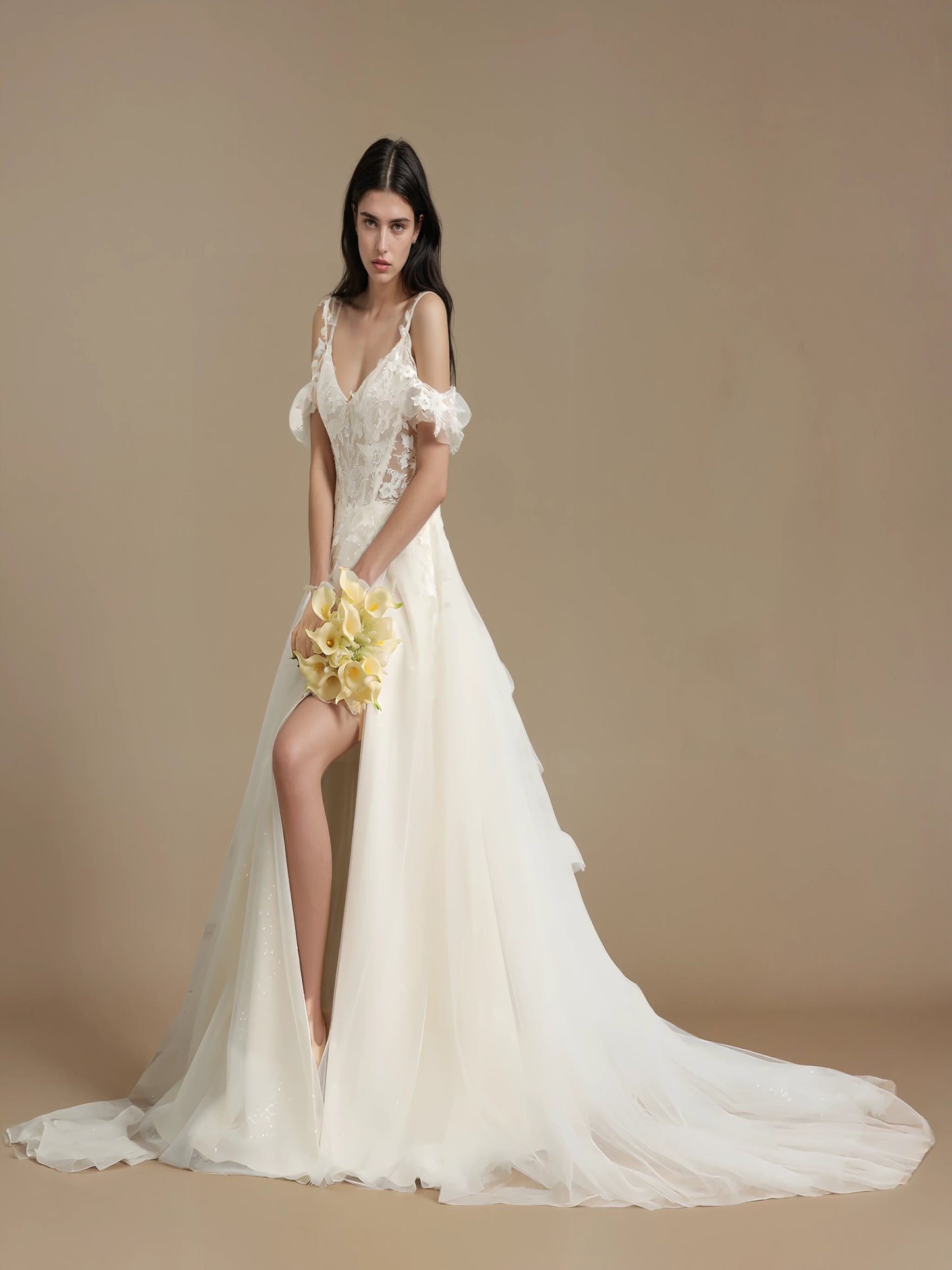 Isolde Empire Lace Gown