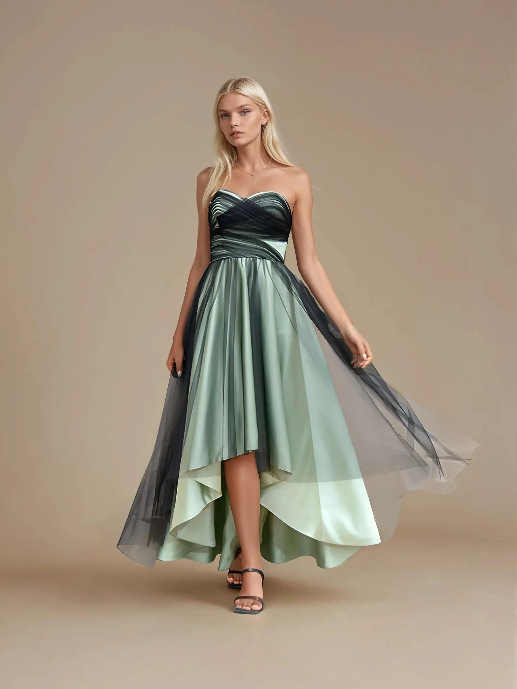 Off-Shoulder A-Line Evening Dress in Soft Chiffon