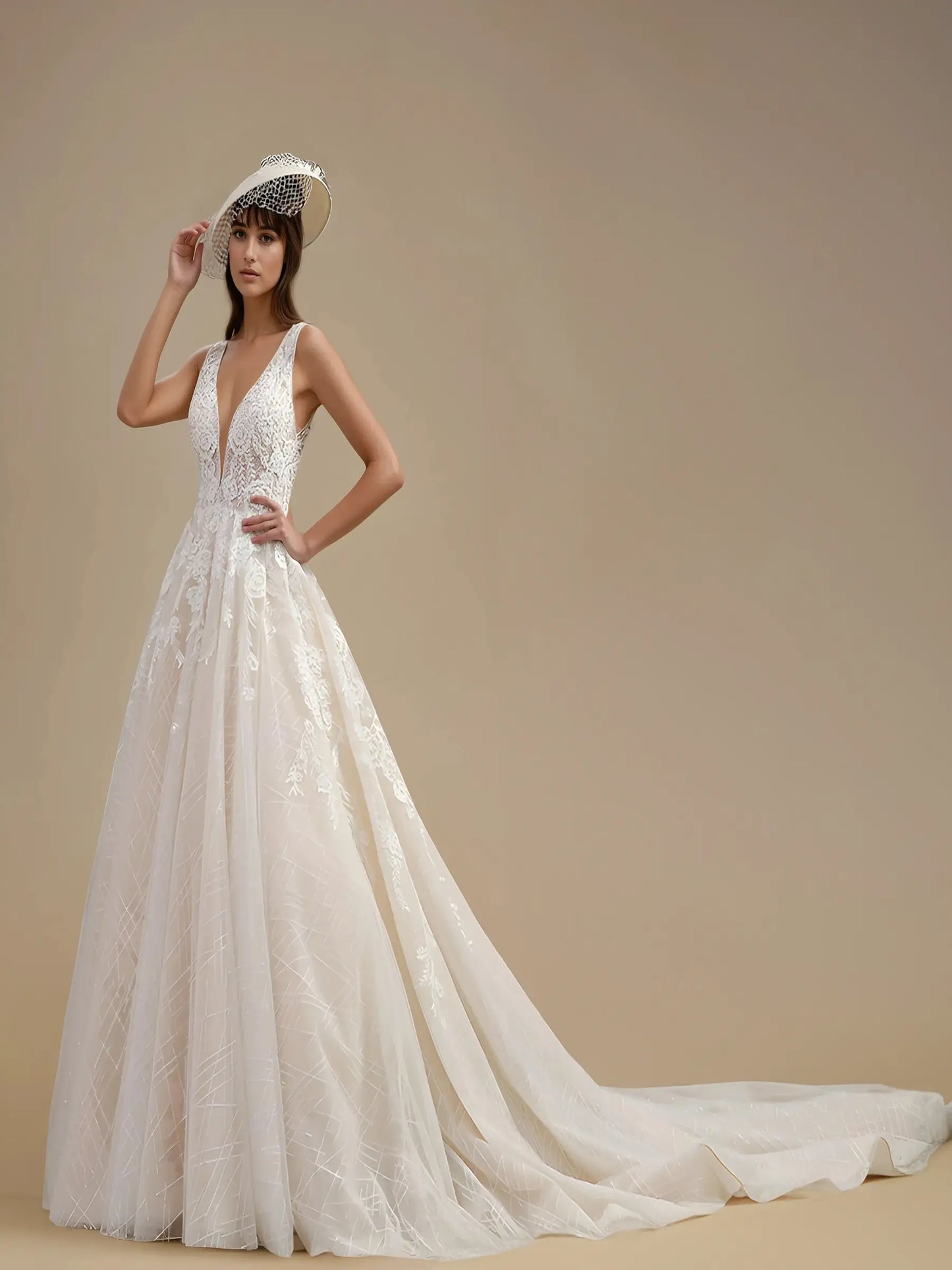 Serene Bloom A-Line Gown