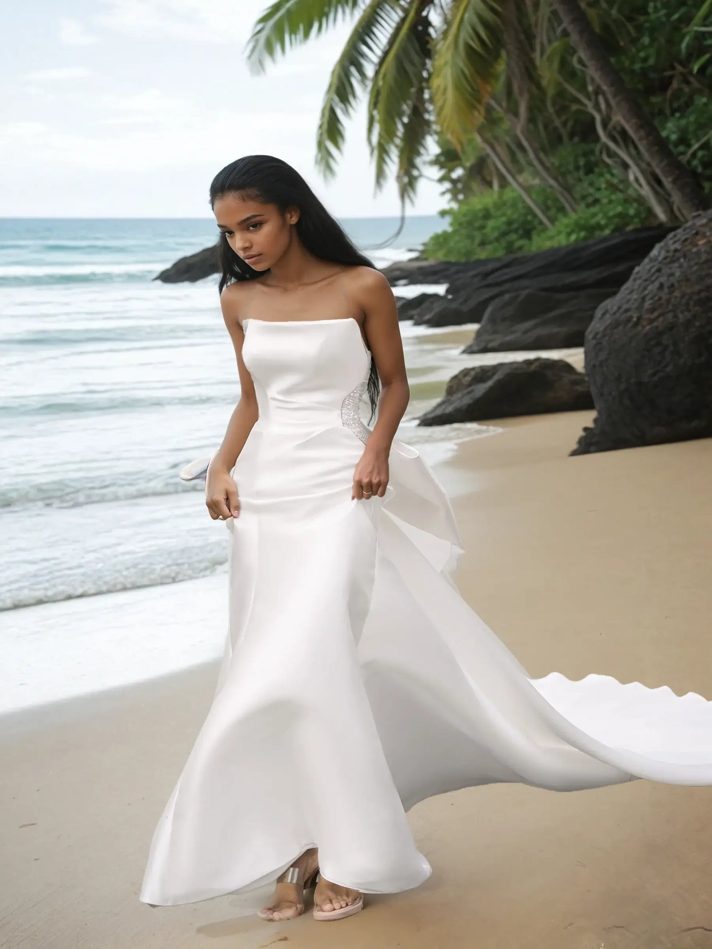 Aurette Satin Bow Gown