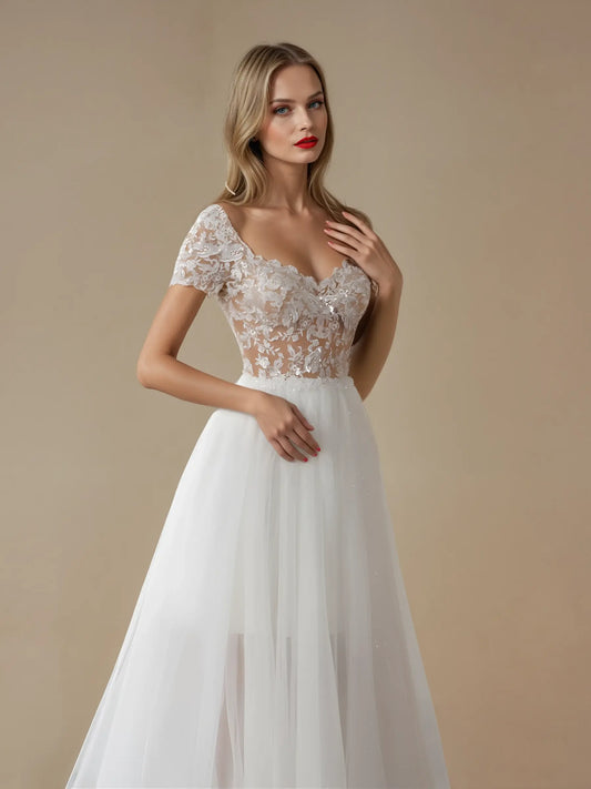 Célina Watteau Lace Gown