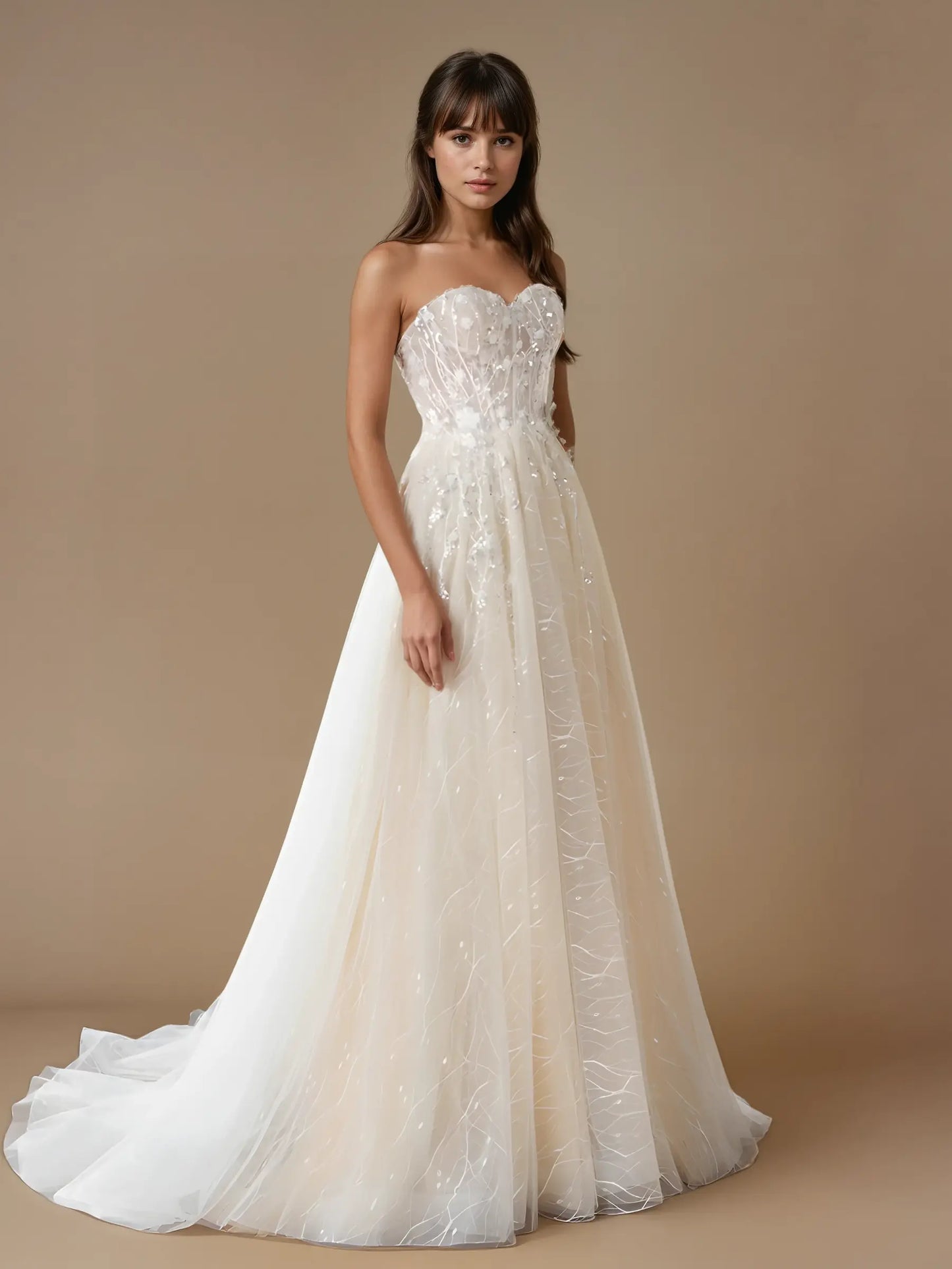 Averelle Watteau Lace Gown