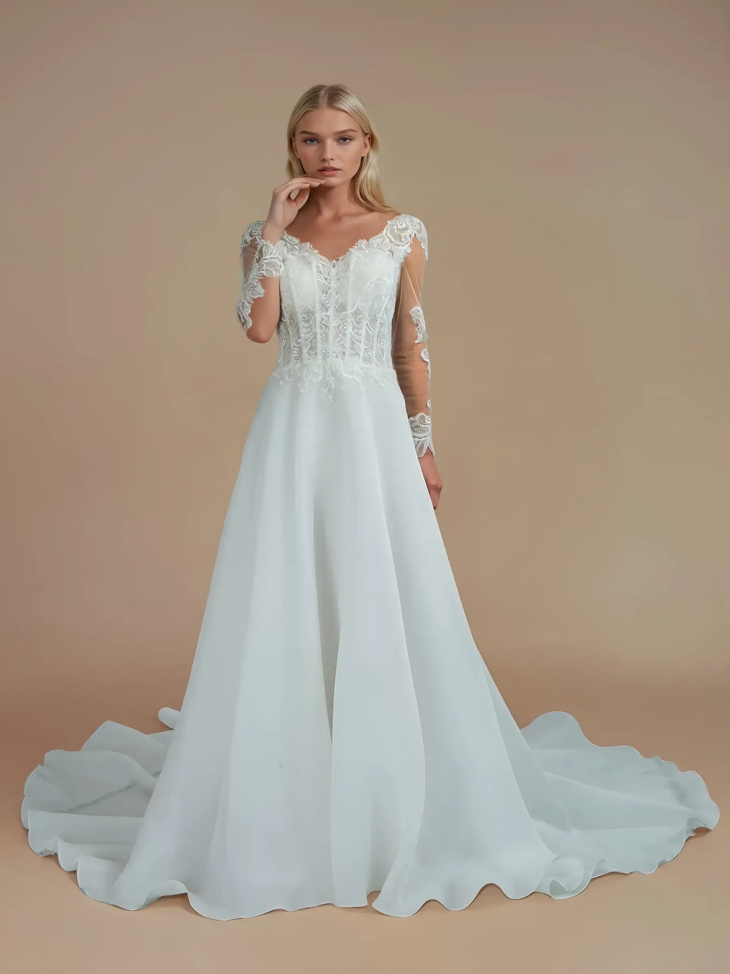 Vintage Lace A-Line Gown