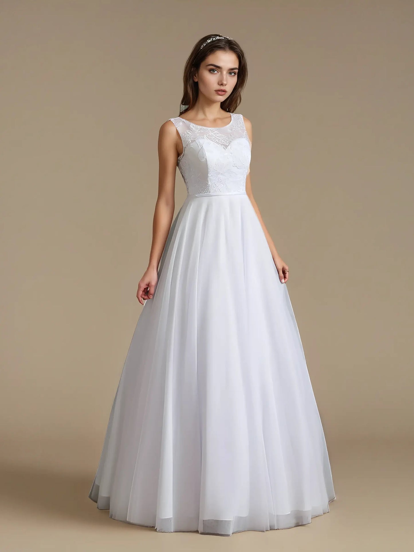 Lace Appliqué Ball Gown Wedding Dress