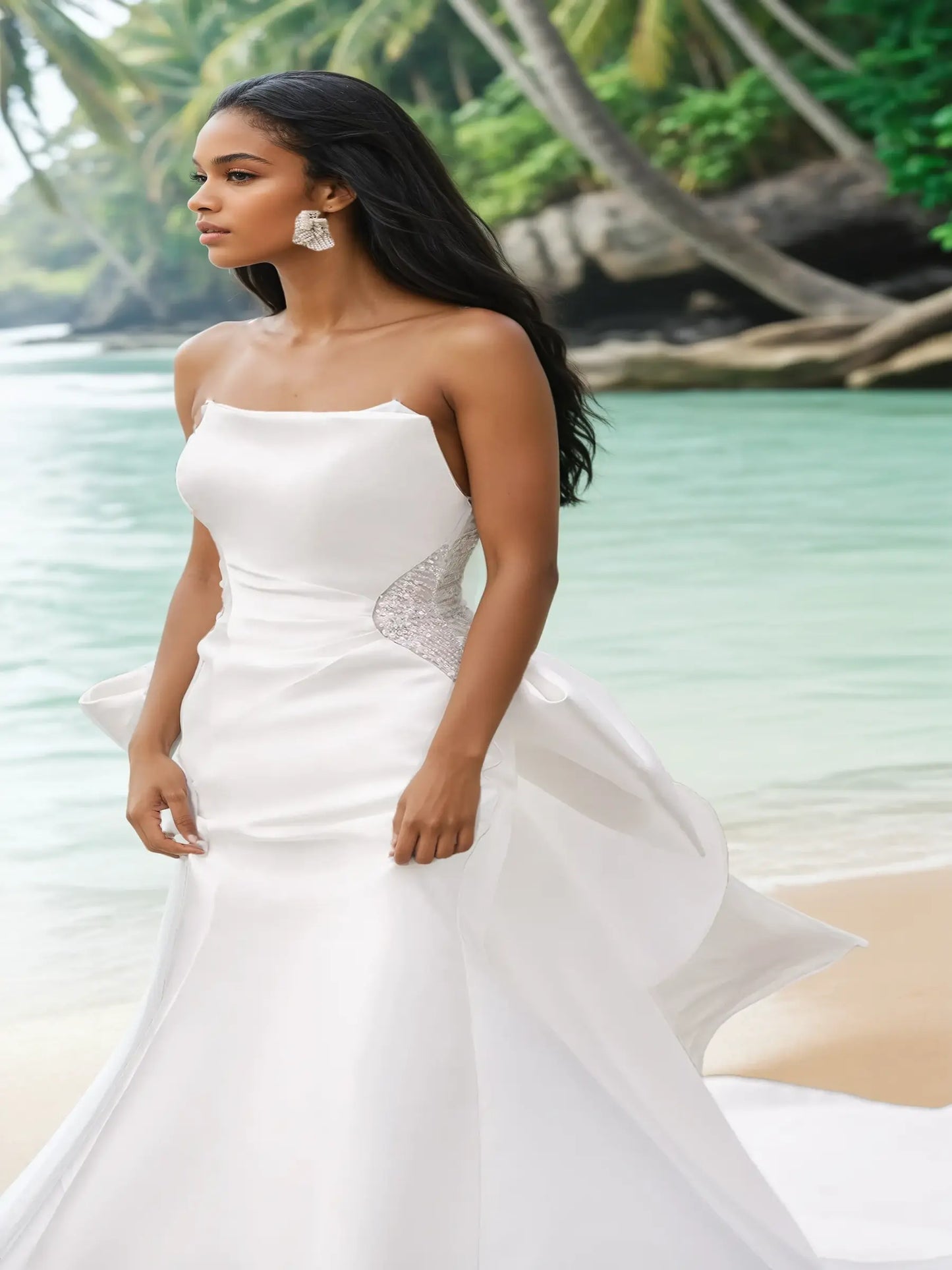 Aurette Satin Bow Gown