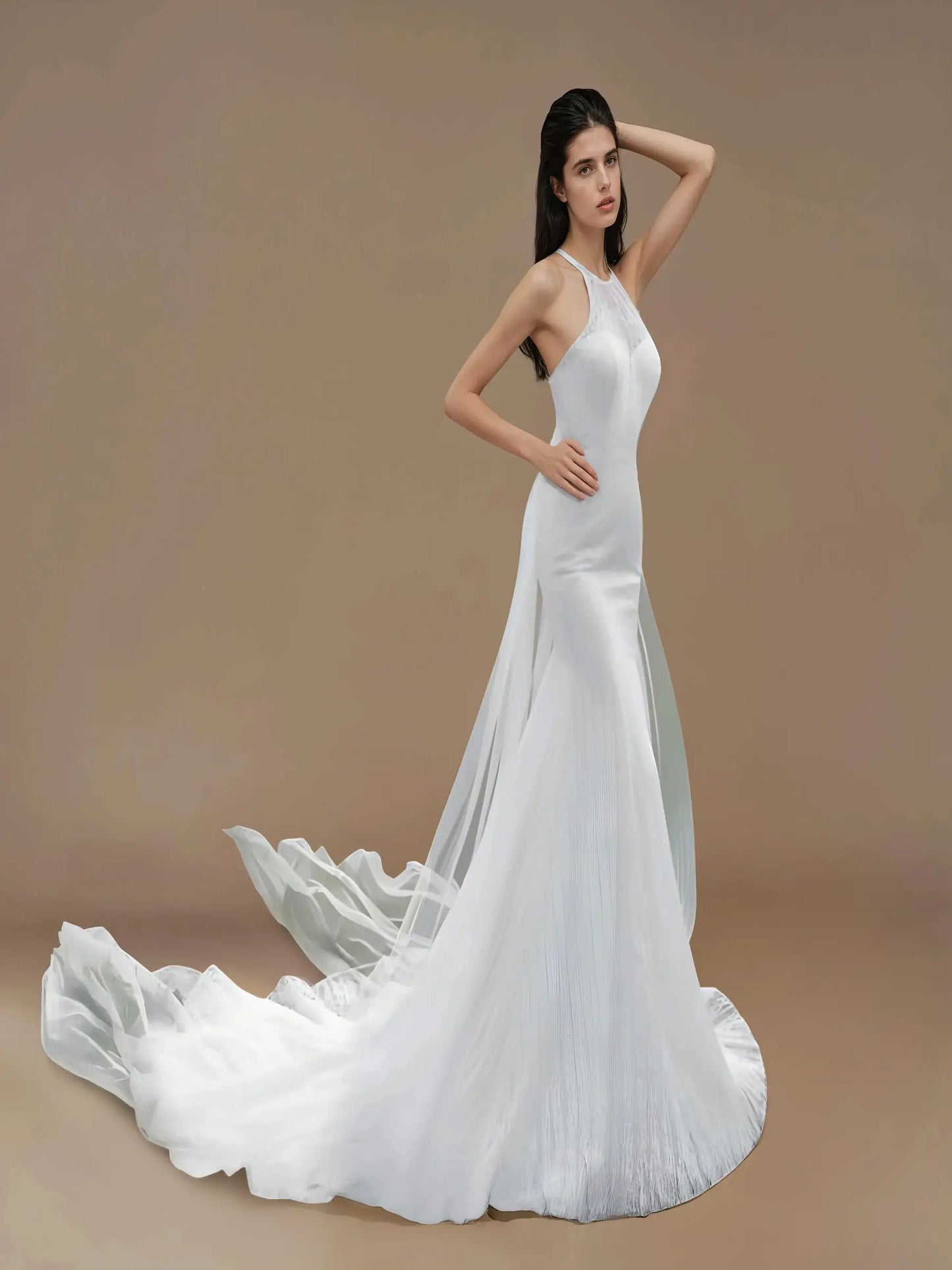 Halter Lace Mermaid Wedding Dress