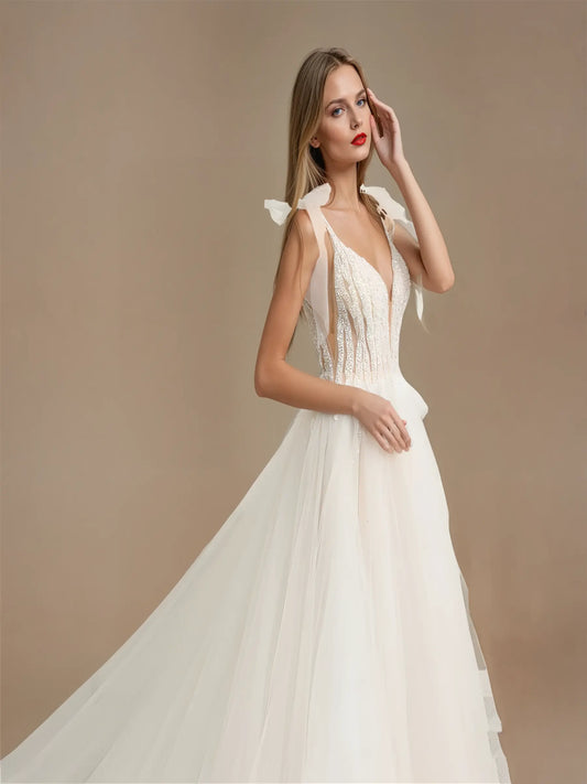 Selene Watteau Lace Gown