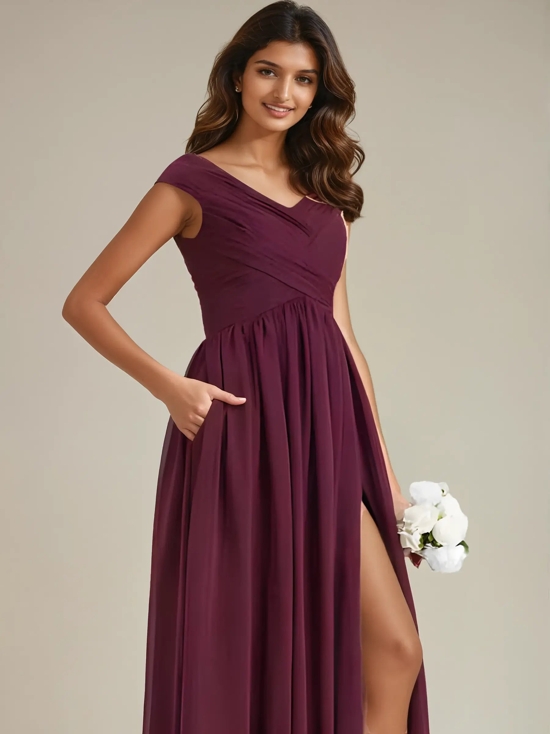 Square Collar Spaghetti Strap Evening Dress