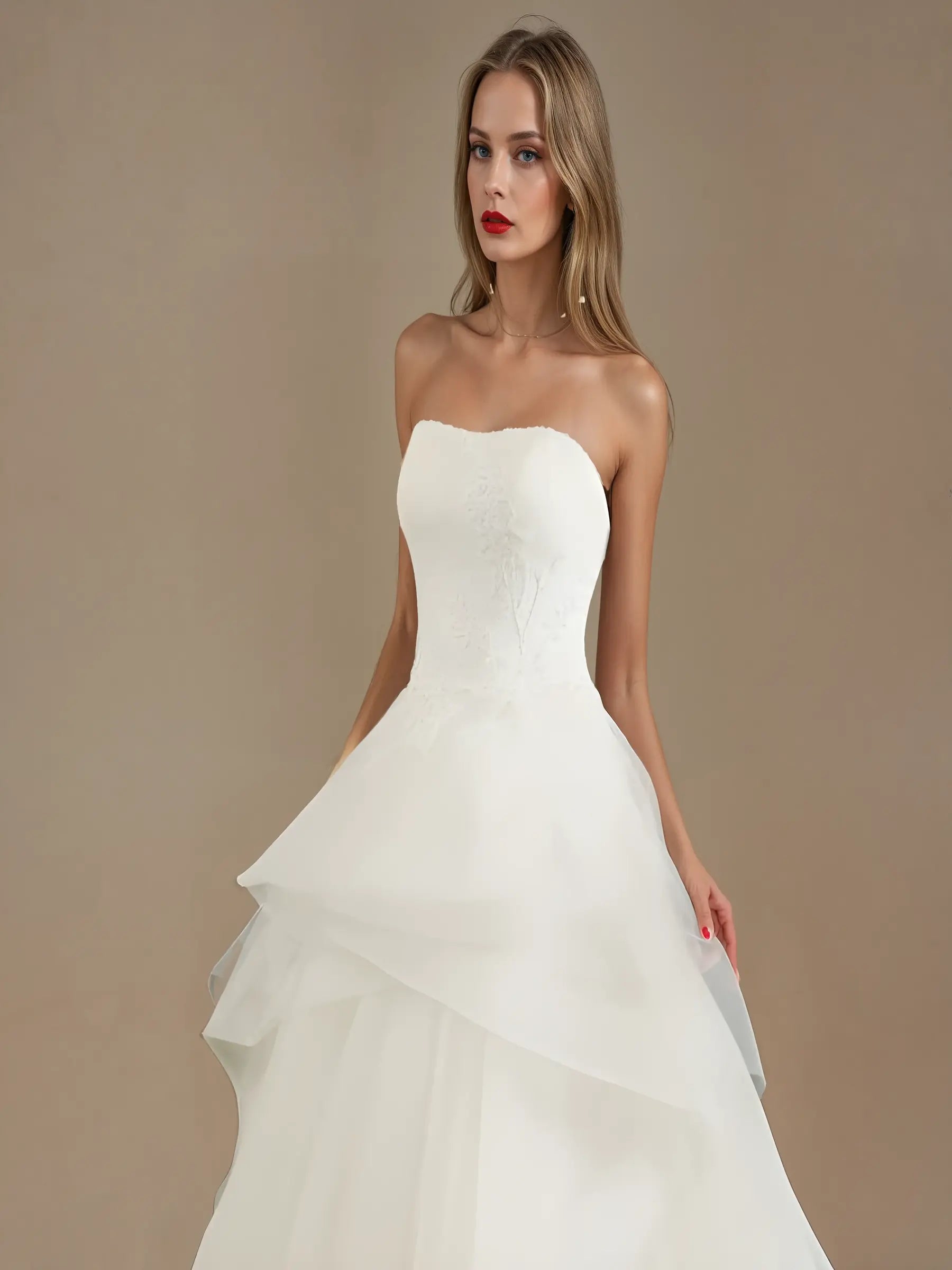 Alair Flare Sleeve Tulle Gown