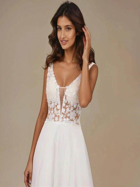Valencia V-Back Lace Gown