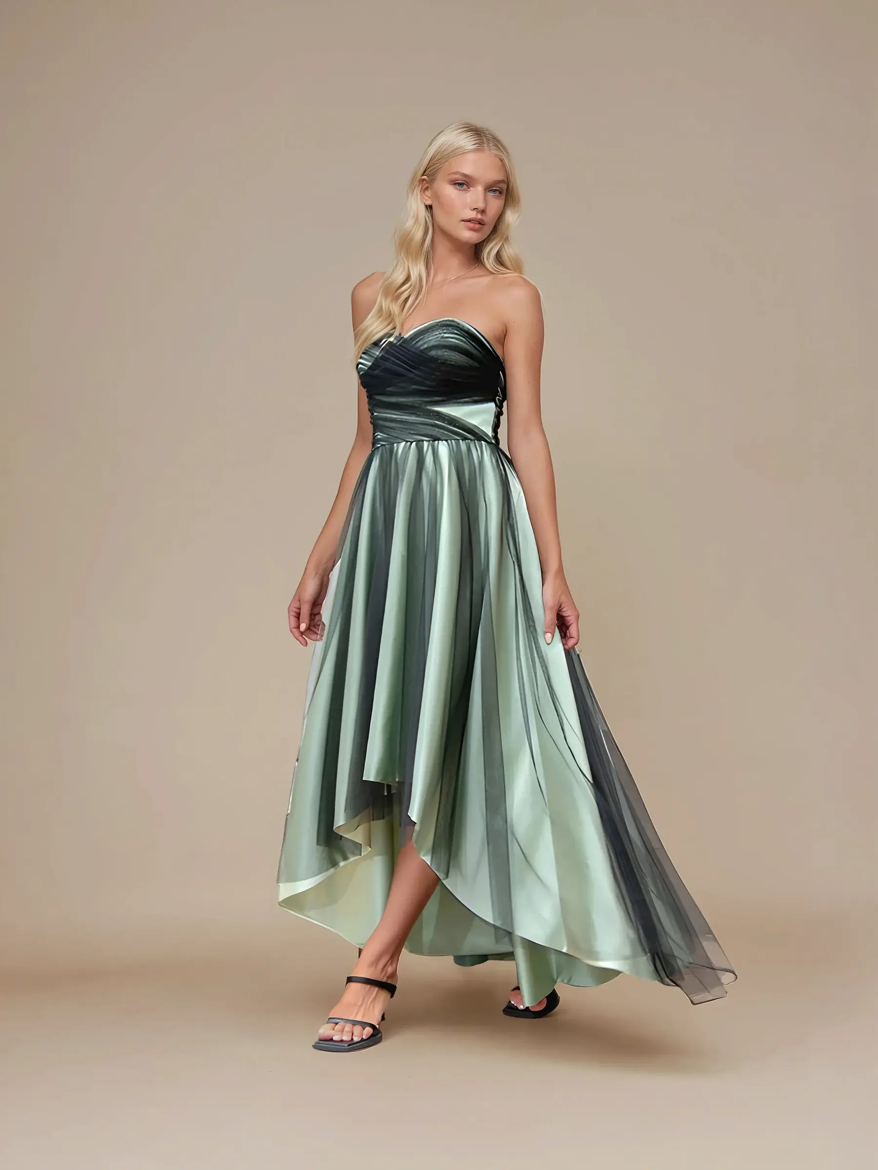 Off-Shoulder A-Line Evening Dress in Soft Chiffon
