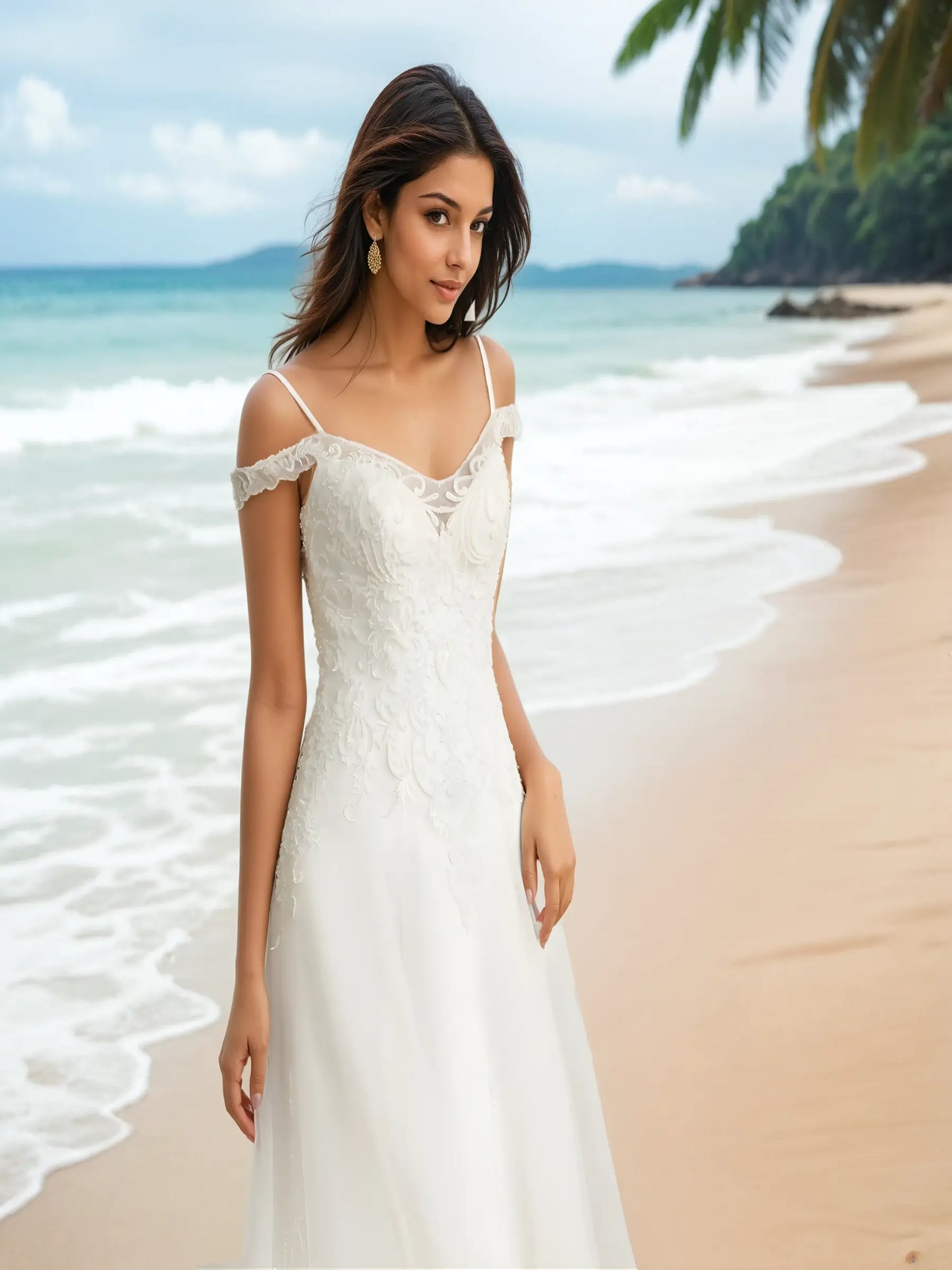 Melisande Cold-Shoulder Gown