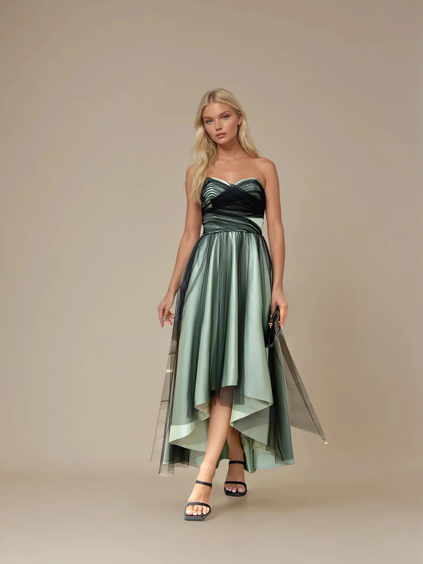 Off-Shoulder Dress in Soft Chiffon