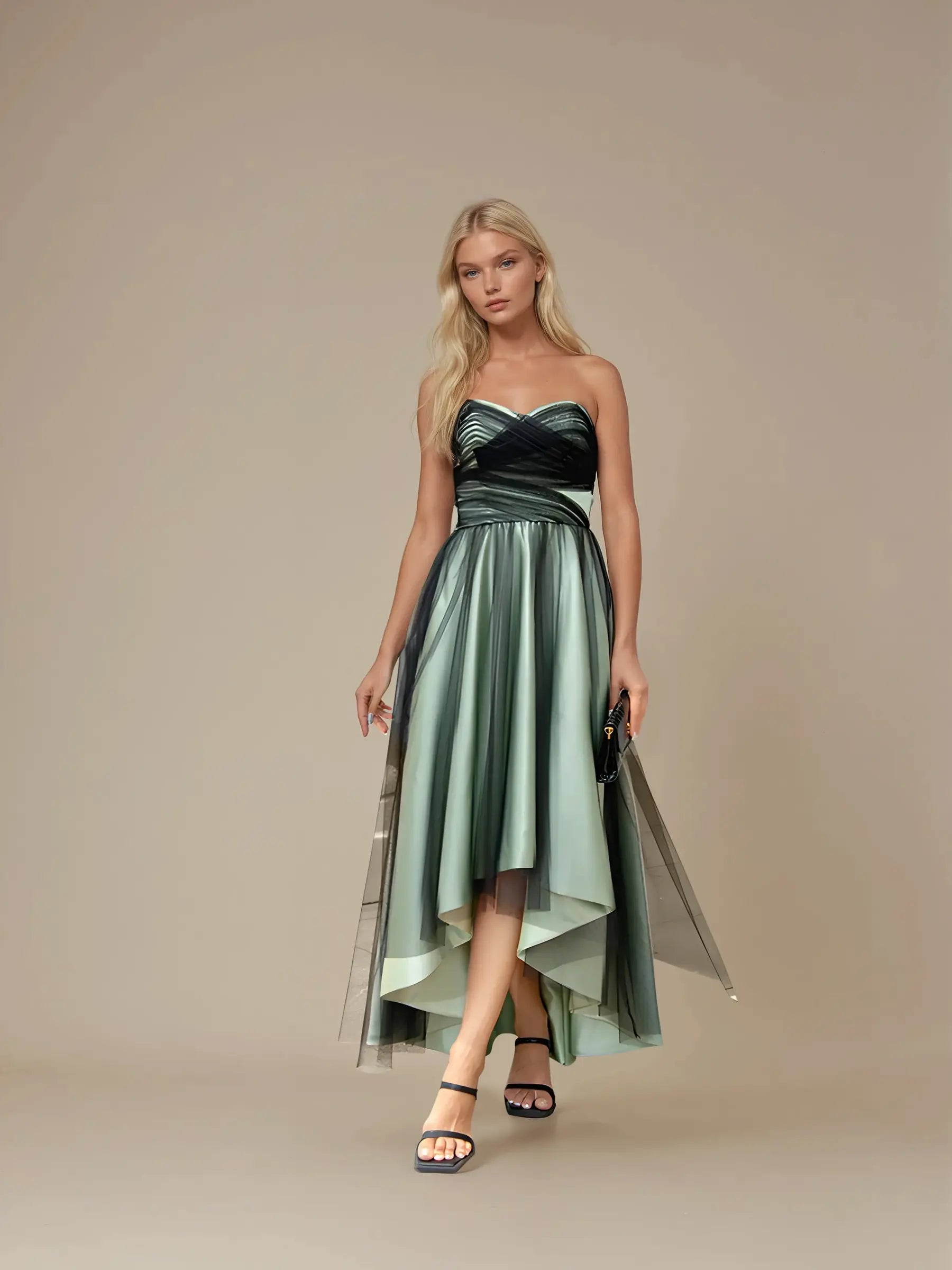 Off-Shoulder A-Line Evening Dress in Soft Chiffon
