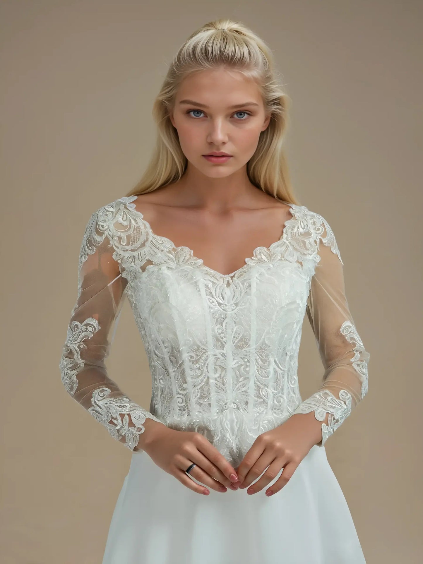 Vintage Lace A-Line Gown