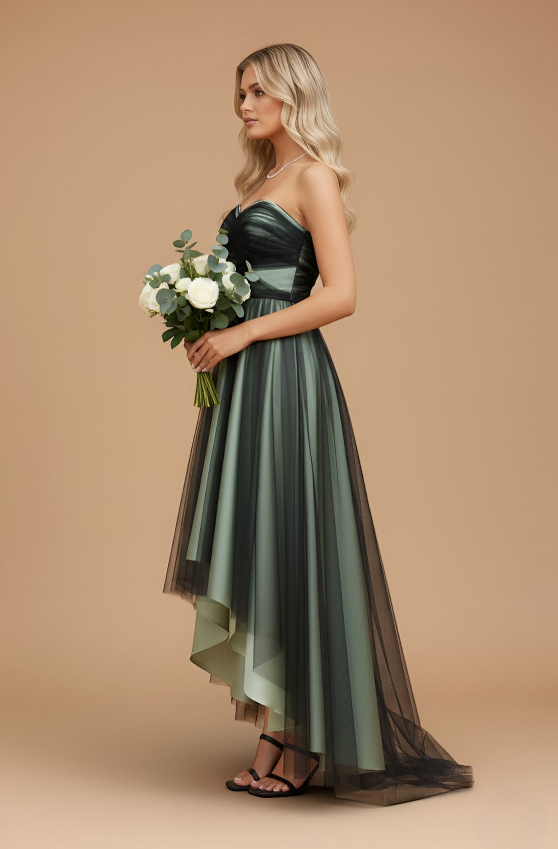 Off-Shoulder Dress in Soft Chiffon