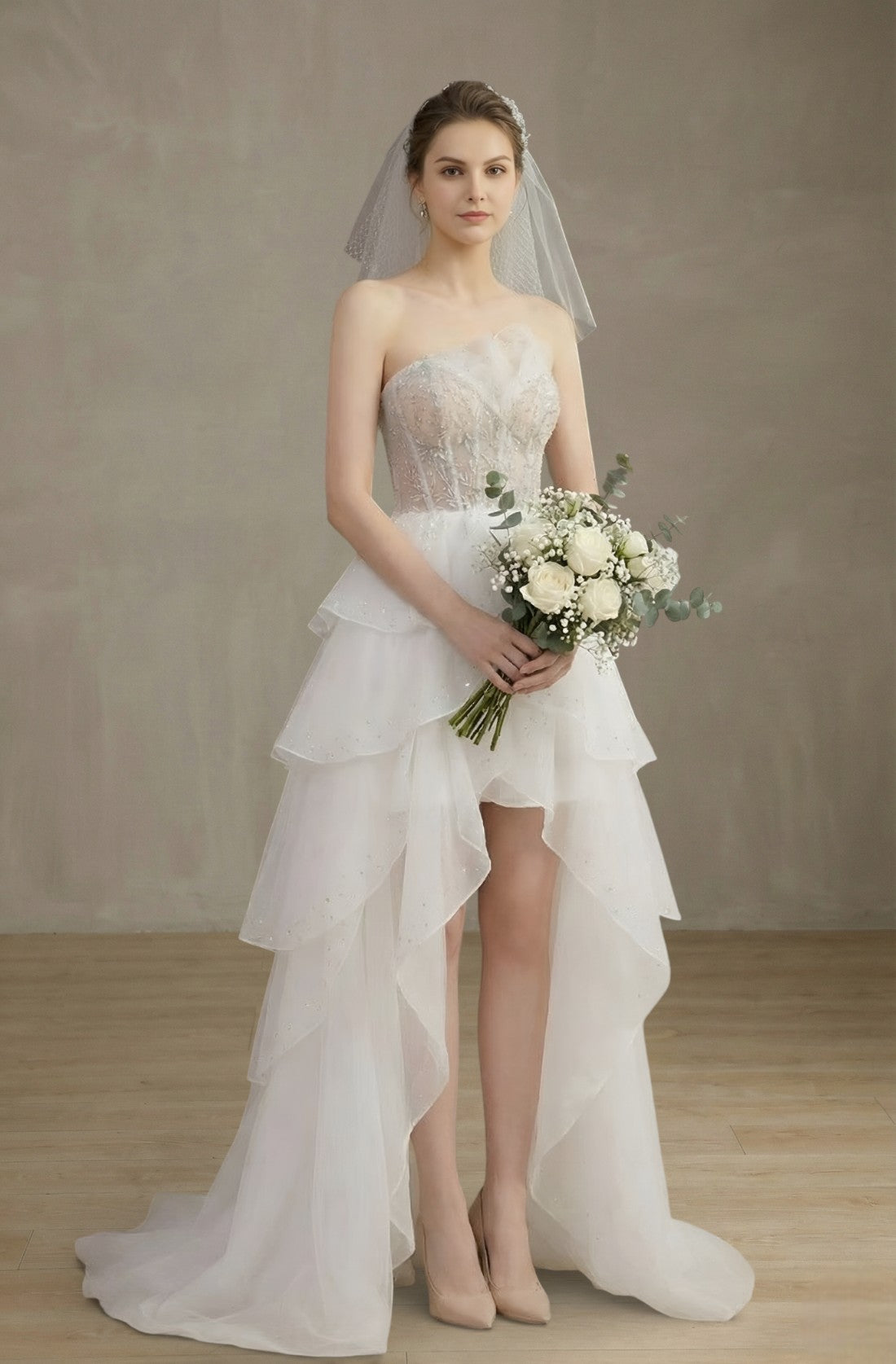 Amara Strapless Lace Gown