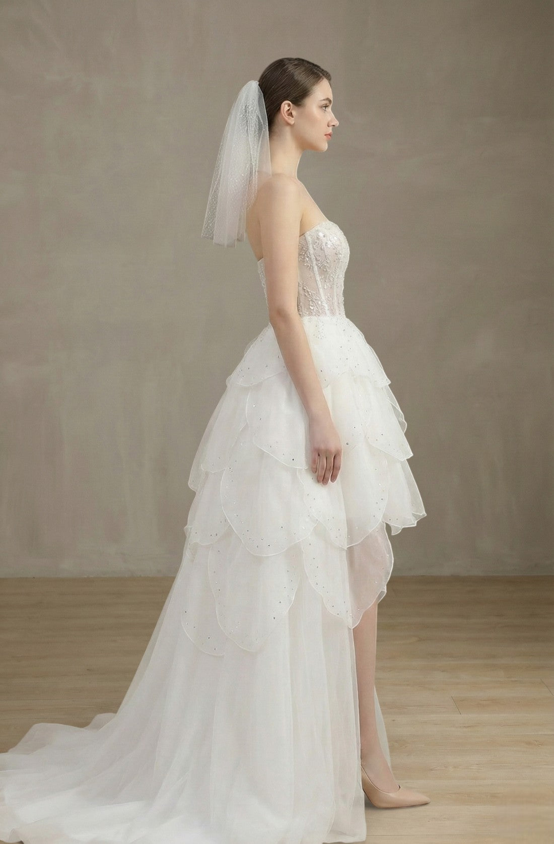 Amara Strapless Lace Gown