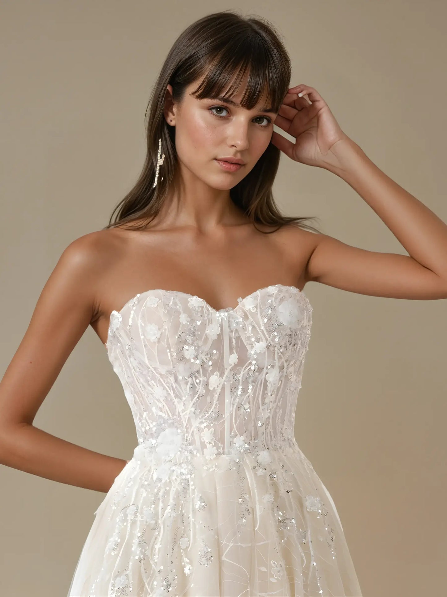 Averelle Watteau Lace Gown