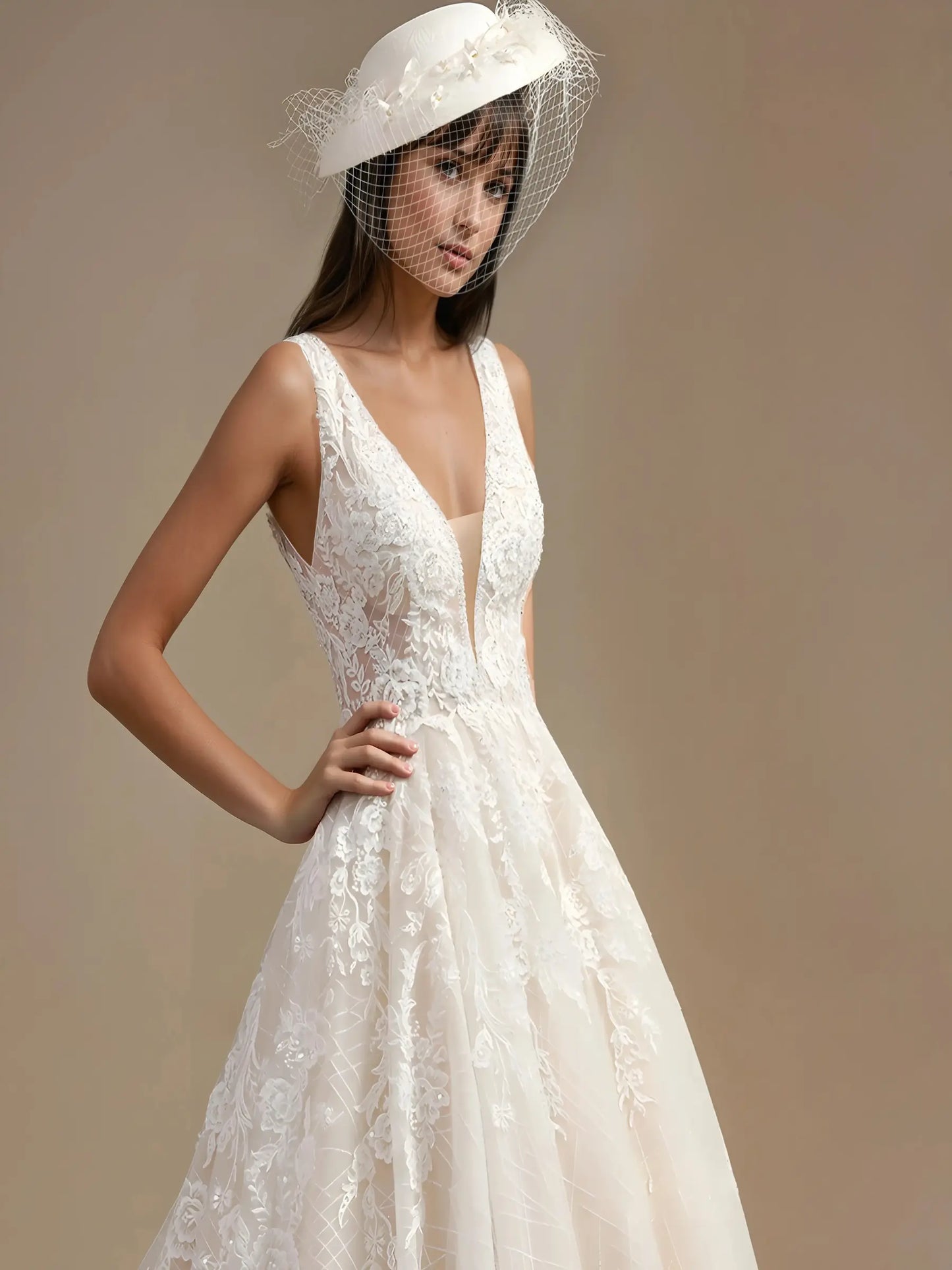 Serene Bloom A-Line Gown