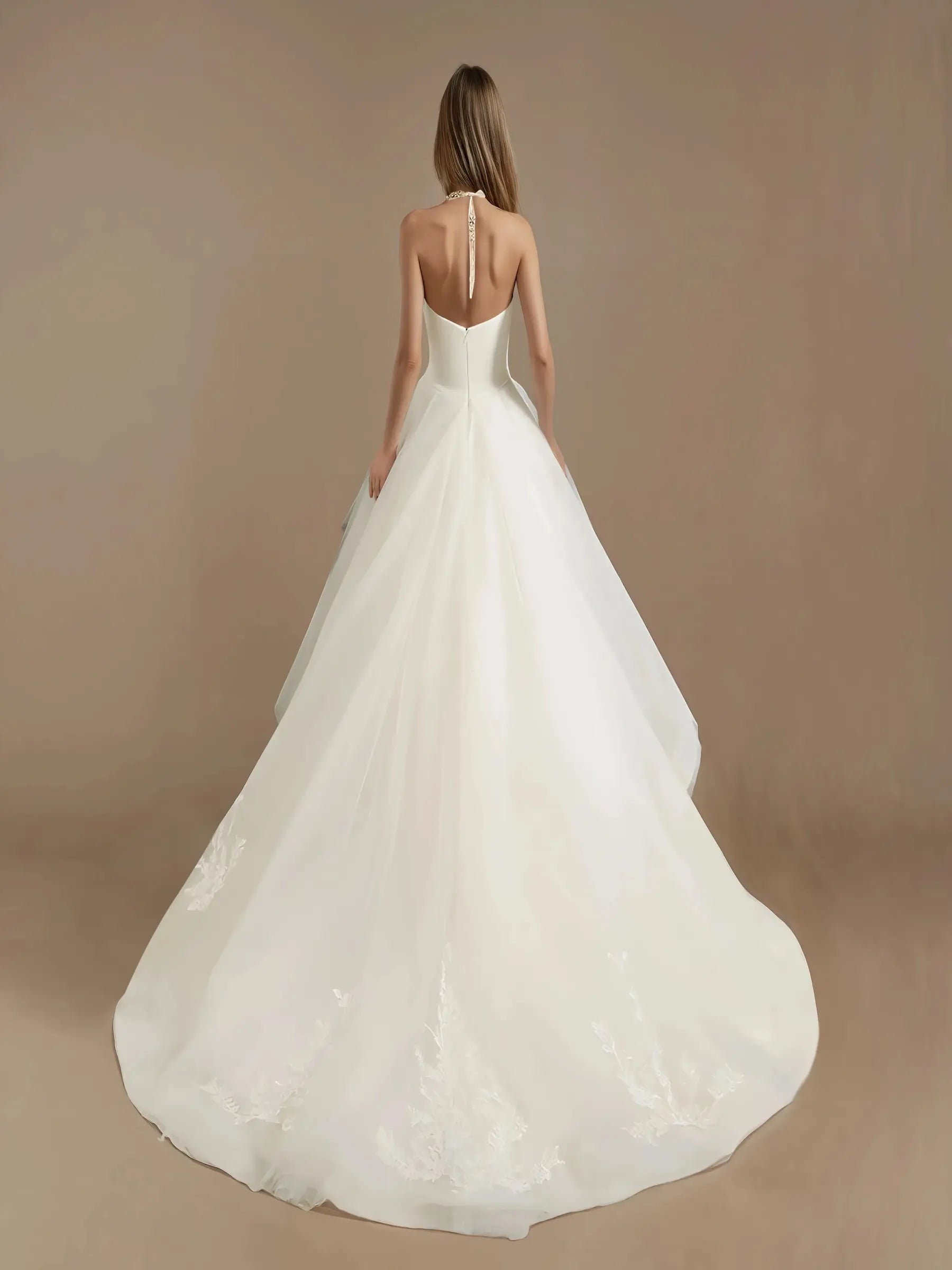 Alair Flare Sleeve Tulle Gown
