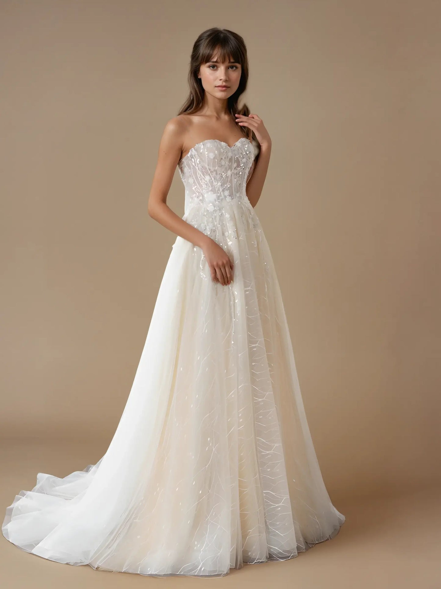 Averelle Watteau Lace Gown
