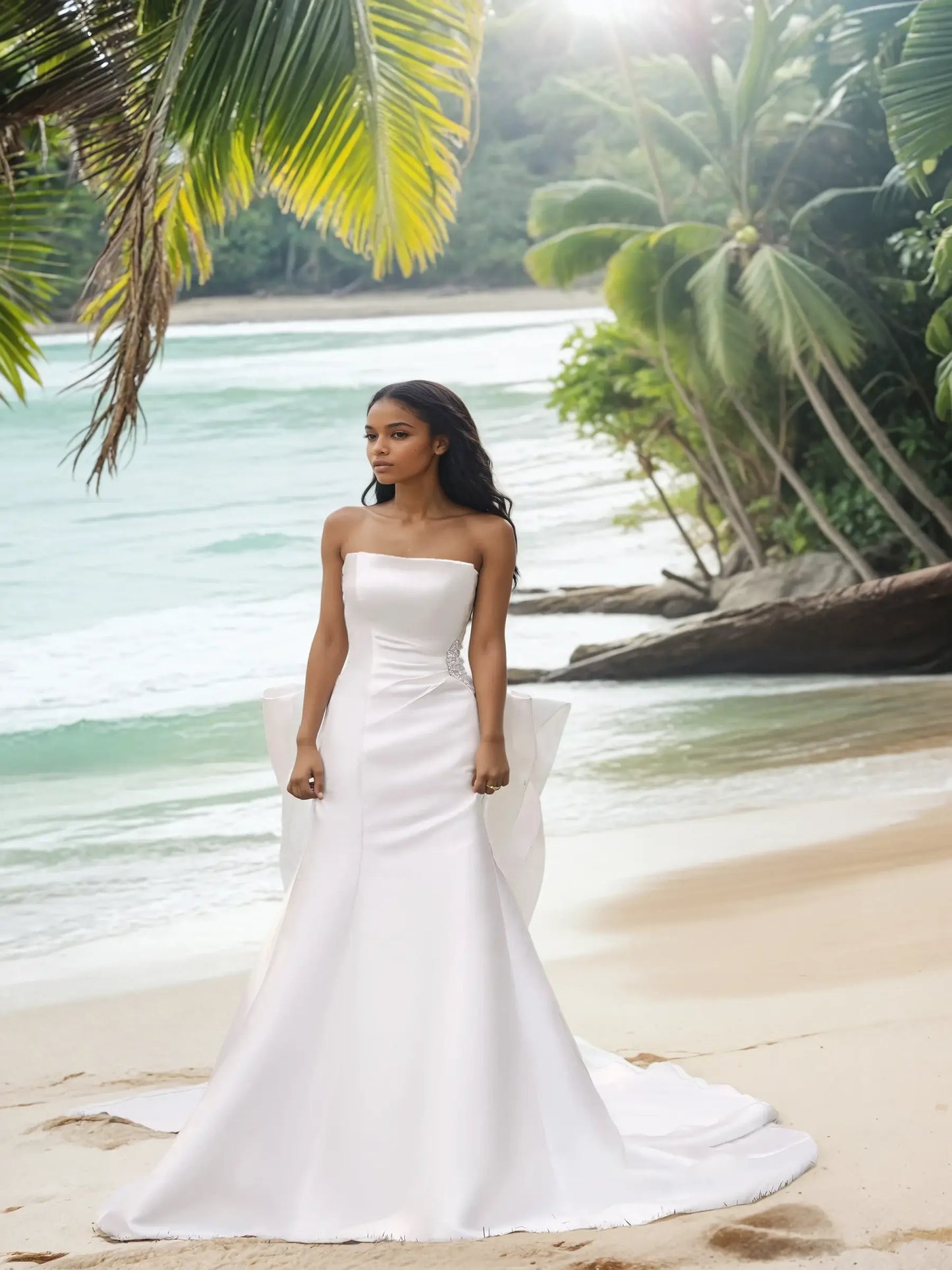 Aurette Satin Bow Gown