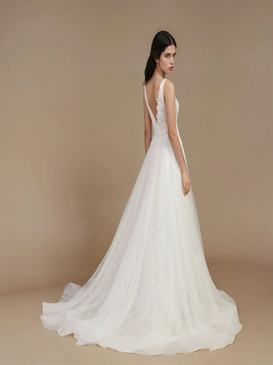 Valessa Watteau Lace Gown