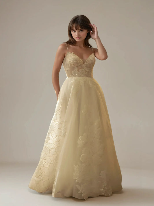 Amelisse Beaded Lace Gown