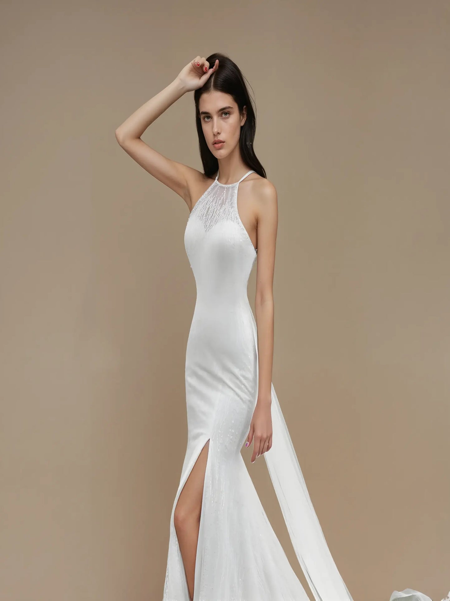 Halter Lace Mermaid Wedding Dress