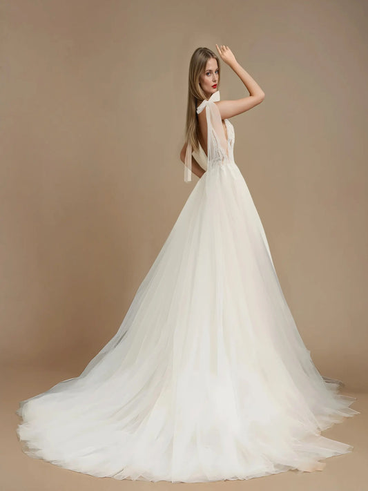 Selene Watteau Lace Gown